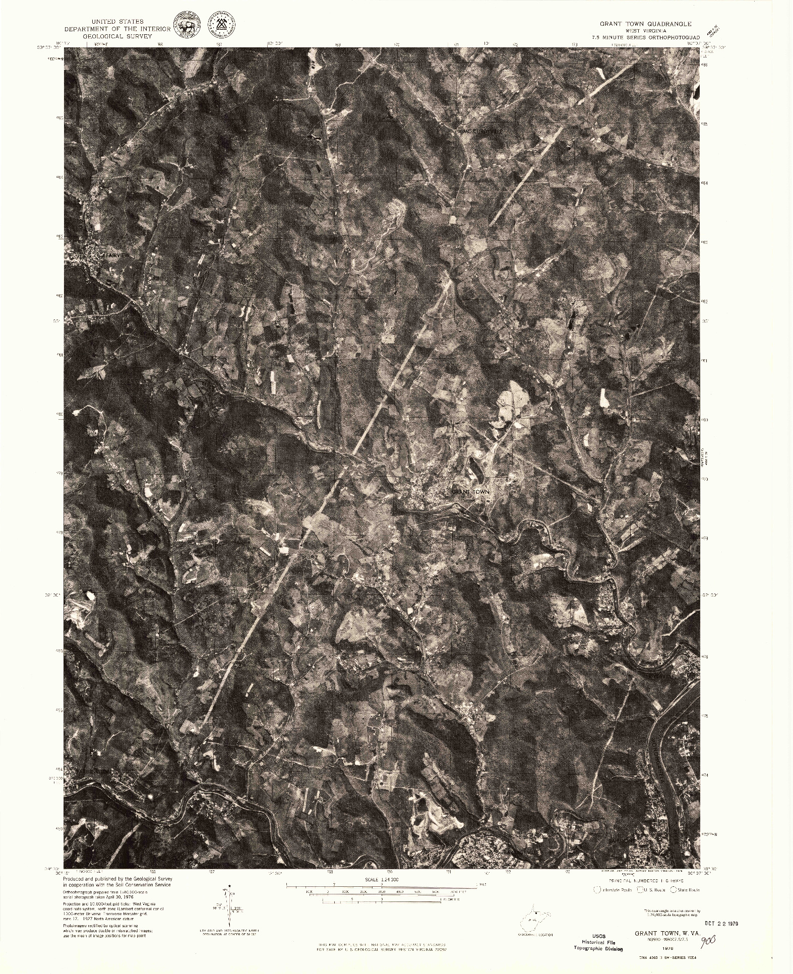 USGS 1:24000-SCALE QUADRANGLE FOR GRANT TOWN, WV 1976