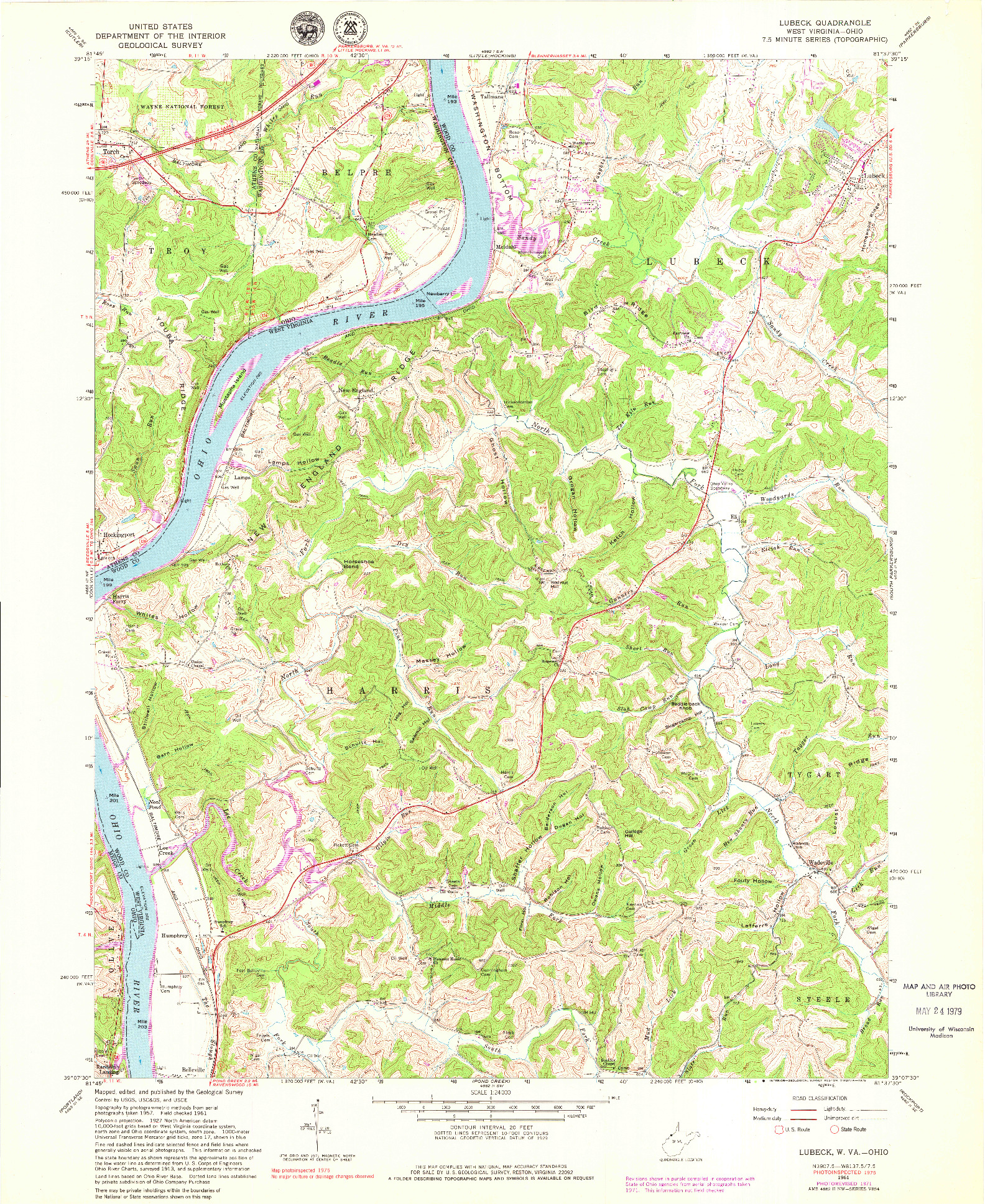 USGS 1:24000-SCALE QUADRANGLE FOR LUBECK, WV 1961