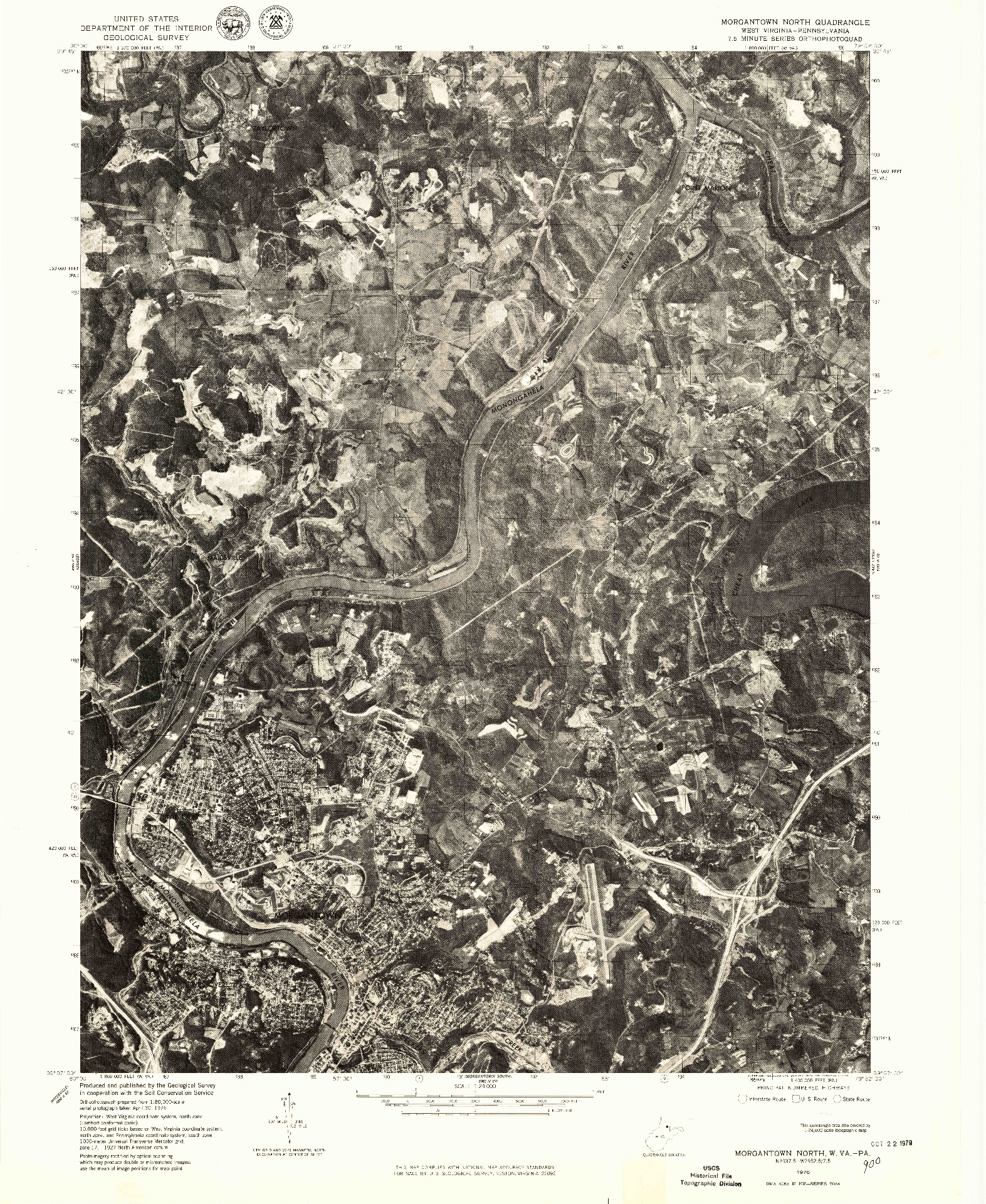 USGS 1:24000-SCALE QUADRANGLE FOR MORGANTOWN NORTH, WV 1976