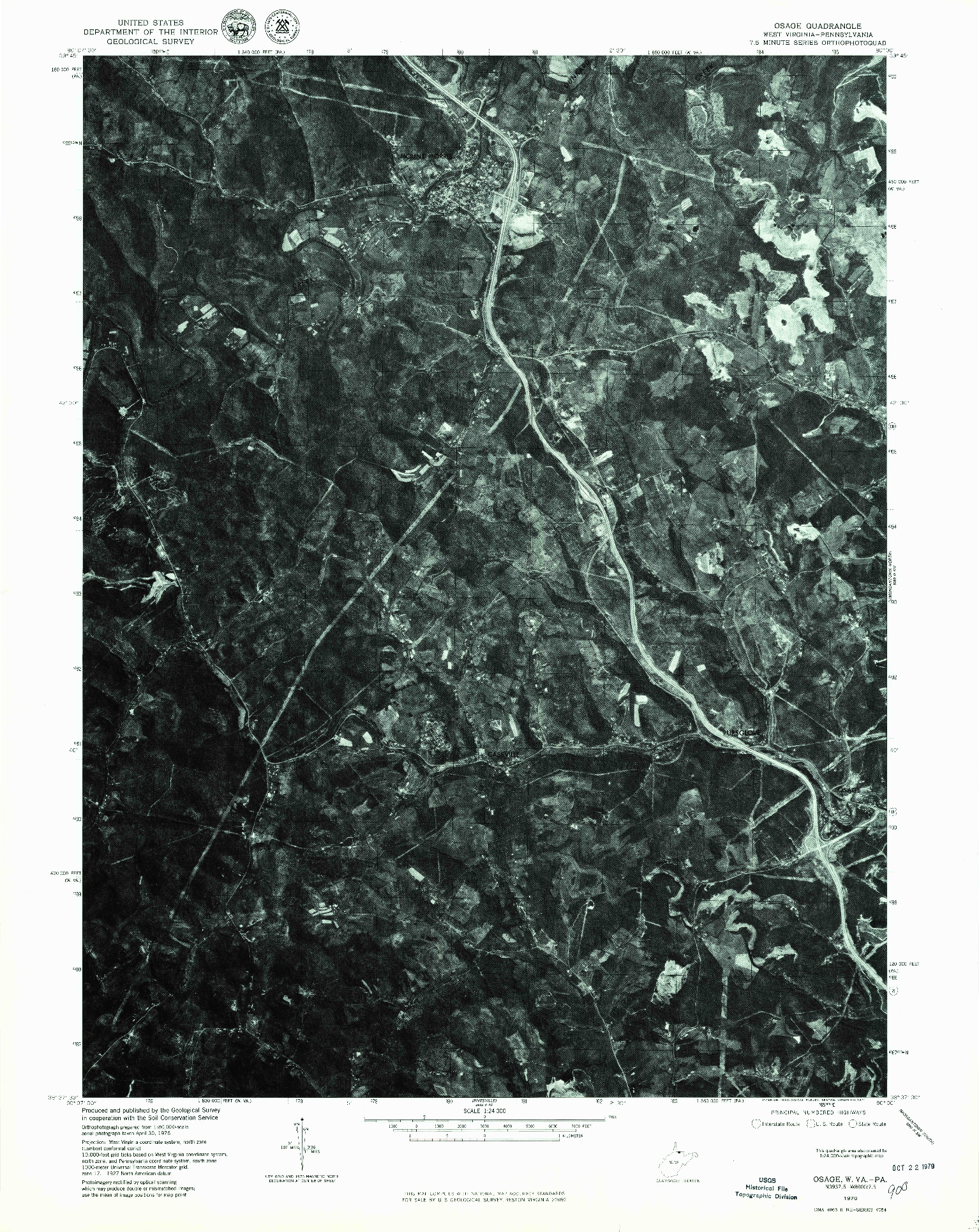 USGS 1:24000-SCALE QUADRANGLE FOR OSAGE, WV 1976