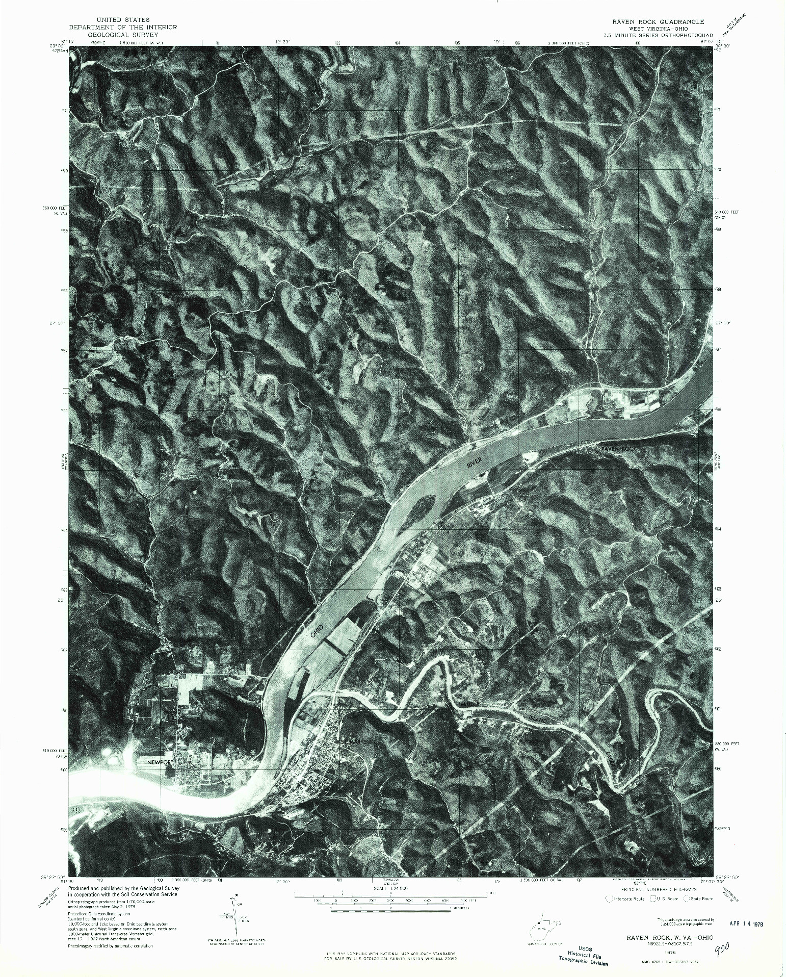 USGS 1:24000-SCALE QUADRANGLE FOR RAVEN ROCK, WV 1975