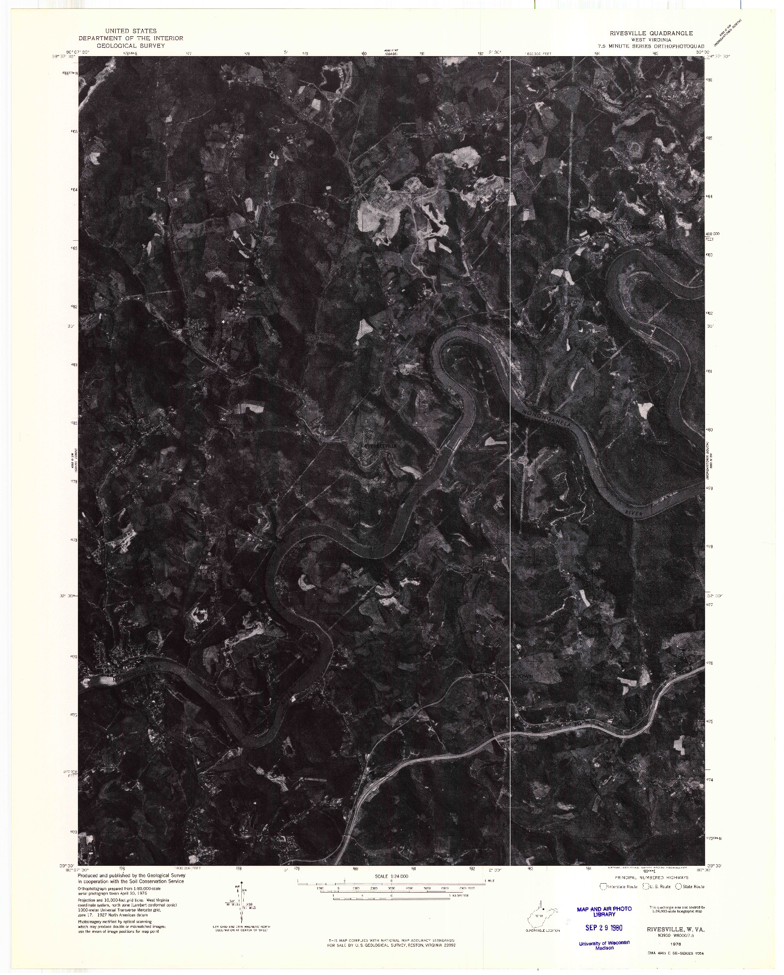 USGS 1:24000-SCALE QUADRANGLE FOR RIVESVILLE, WV 1976