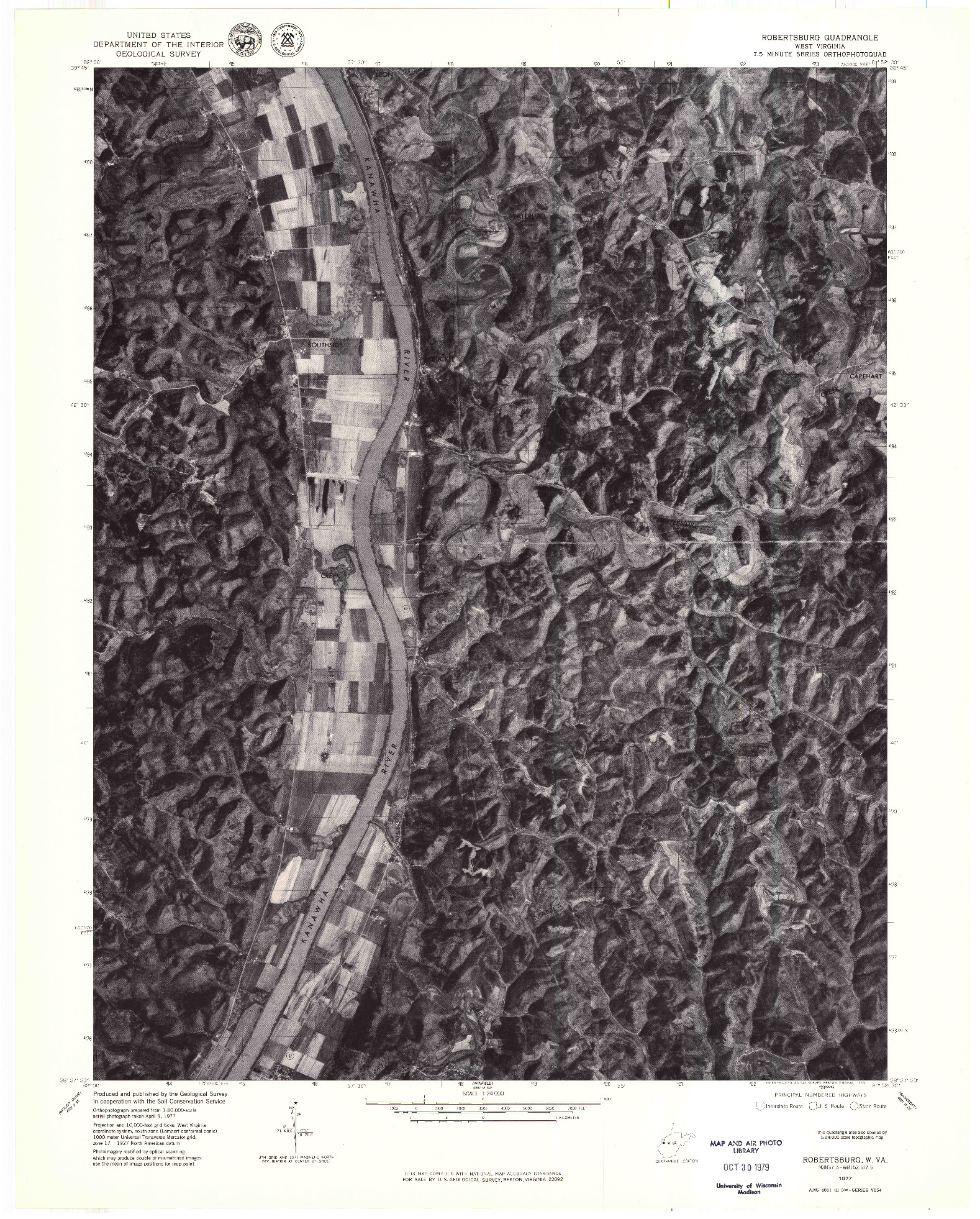 USGS 1:24000-SCALE QUADRANGLE FOR ROBERTSBURG, WV 1977