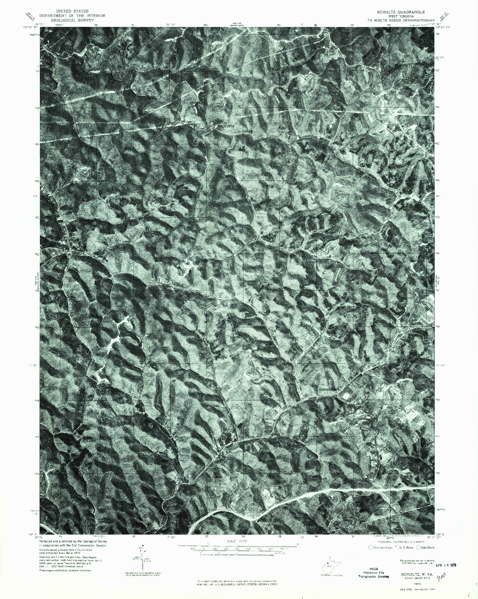 USGS 1:24000-SCALE QUADRANGLE FOR SCHULTZ, WV 1975