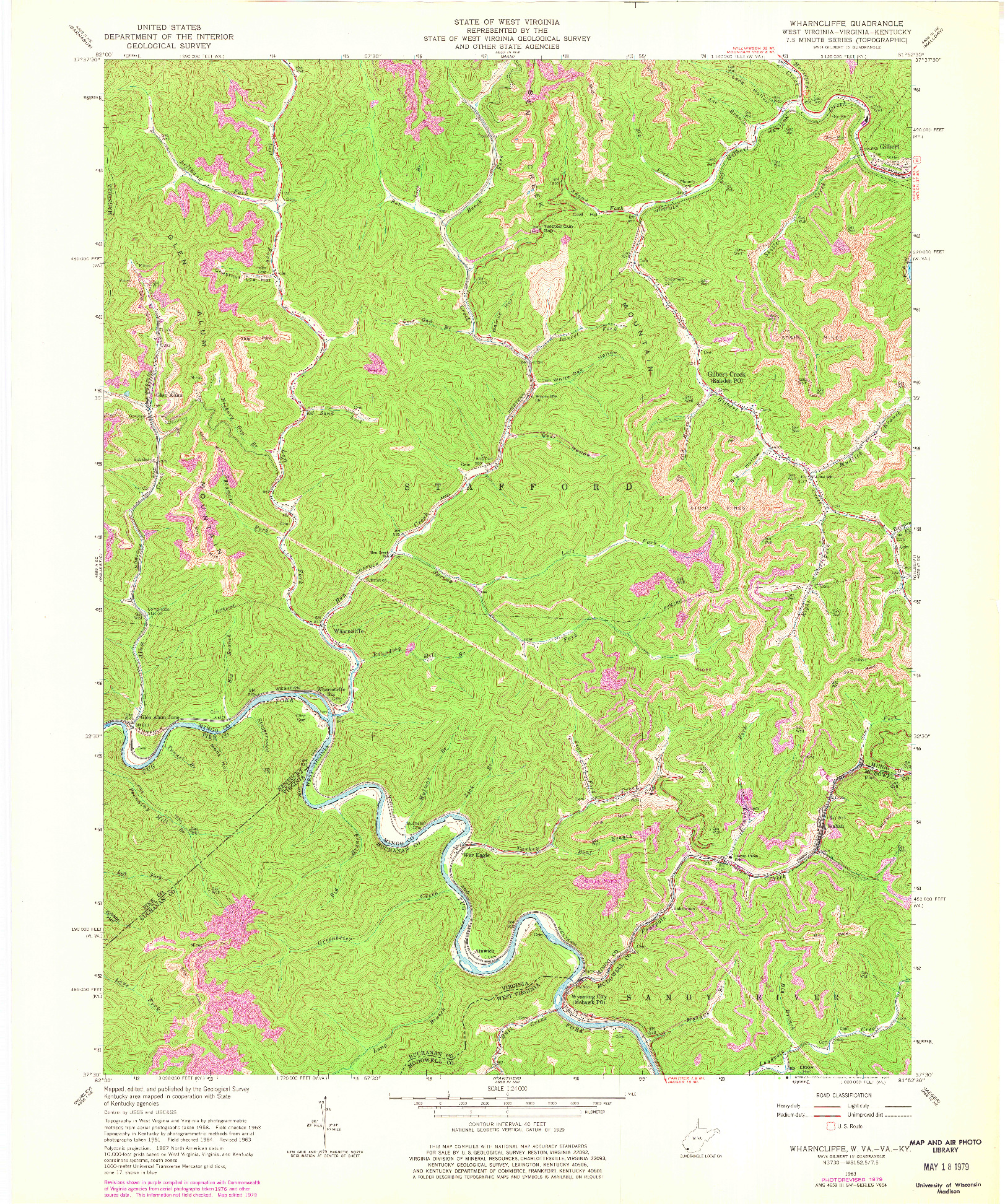 USGS 1:24000-SCALE QUADRANGLE FOR WHARNCLIFFE, WV 1963