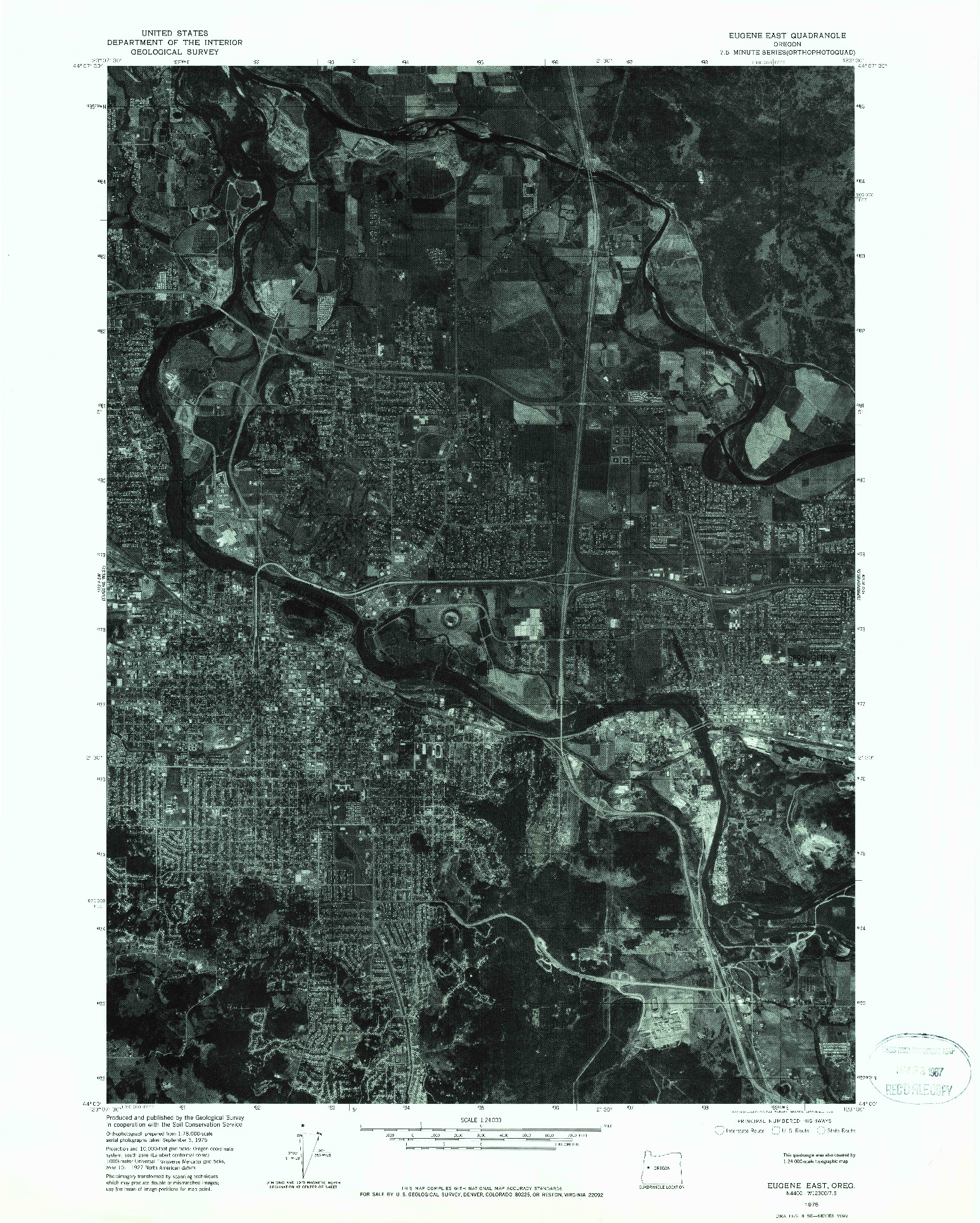 USGS 1:24000-SCALE QUADRANGLE FOR EUGENE EAST, OR 1975