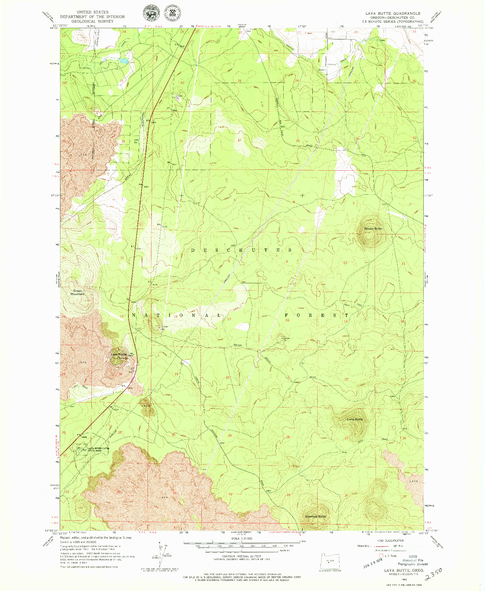 USGS 1:24000-SCALE QUADRANGLE FOR LAVA BUTTE, OR 1963