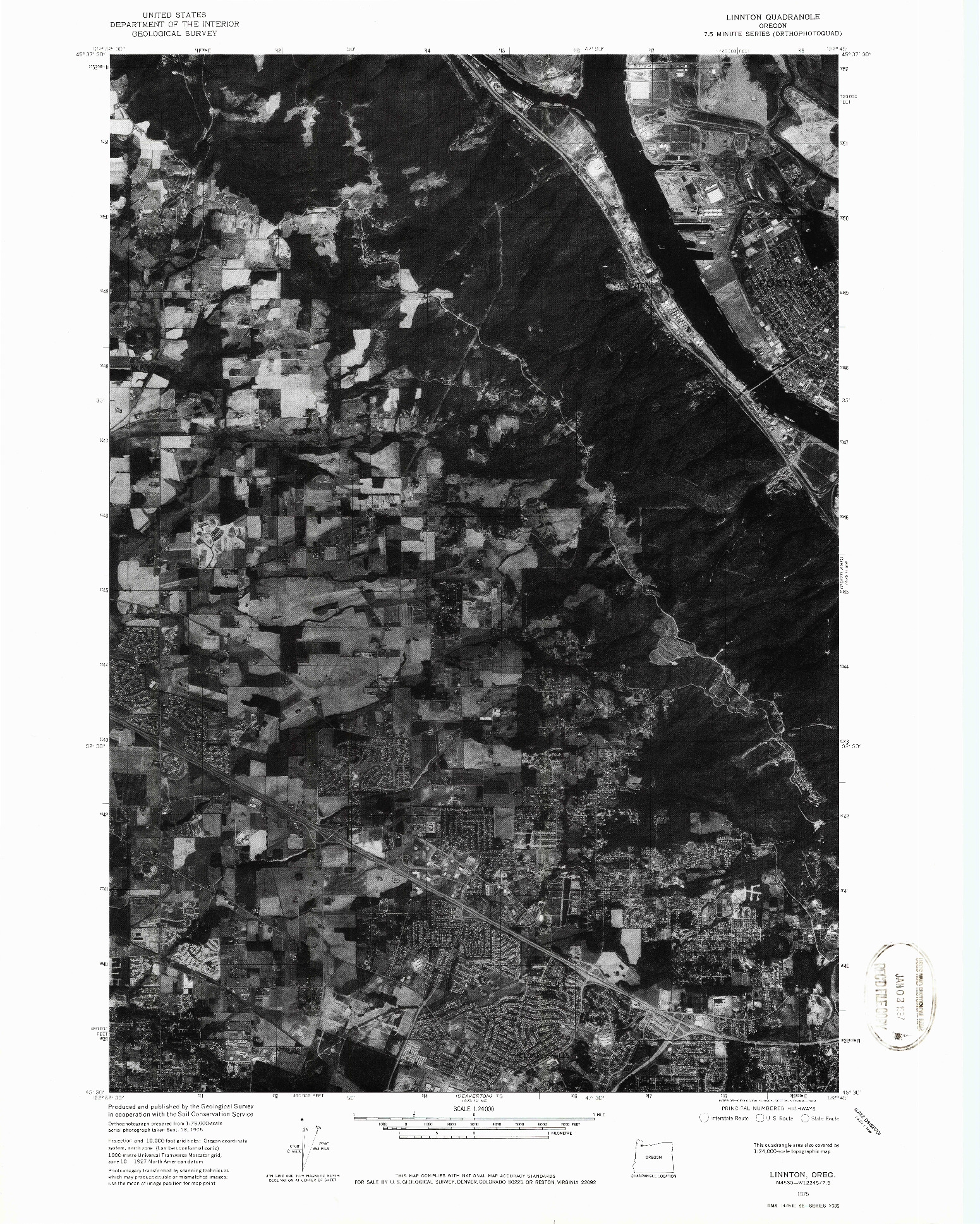 USGS 1:24000-SCALE QUADRANGLE FOR LINNTON, OR 1975