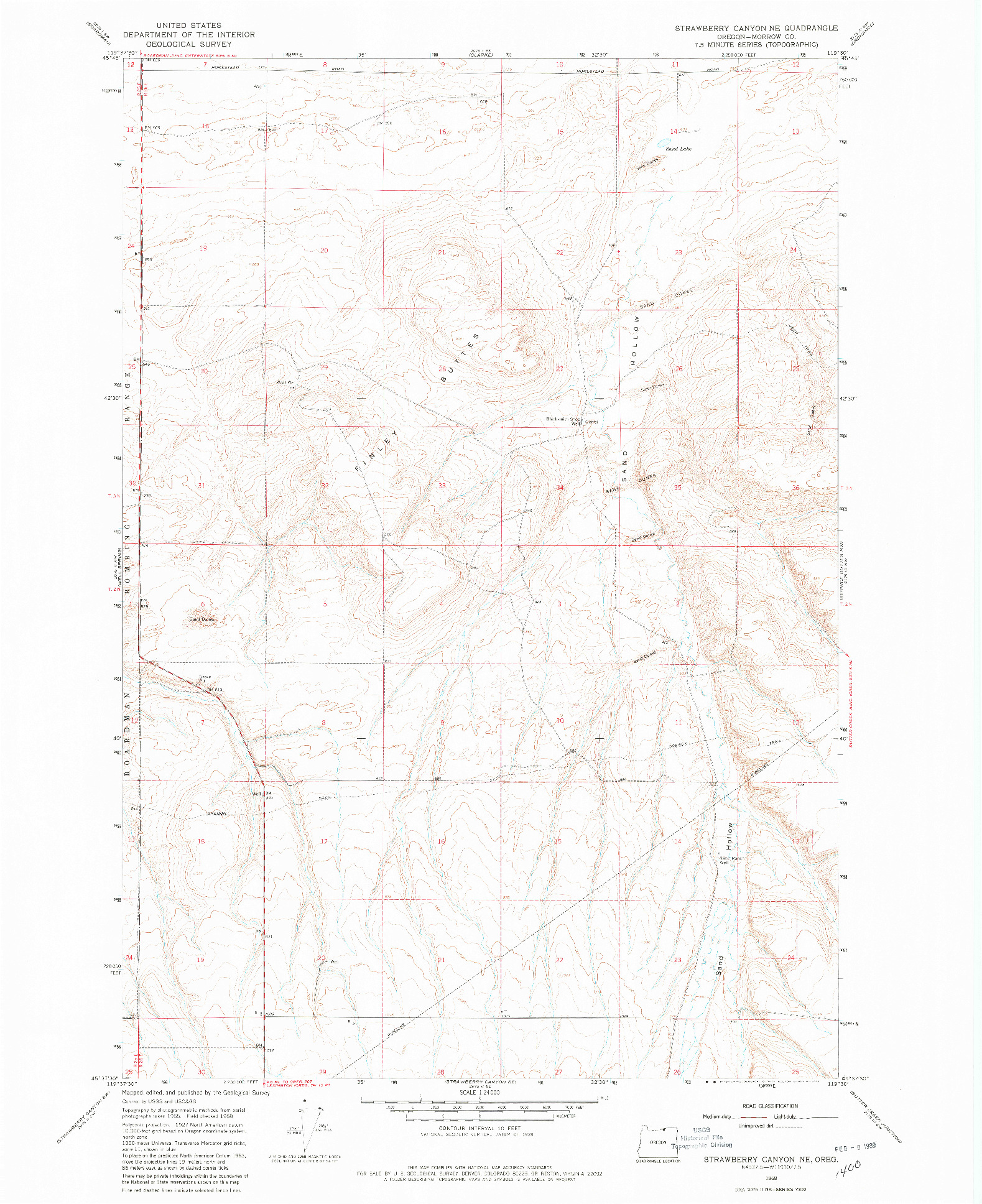 USGS 1:24000-SCALE QUADRANGLE FOR STRAWBERRY CANYON NE, OR 1968