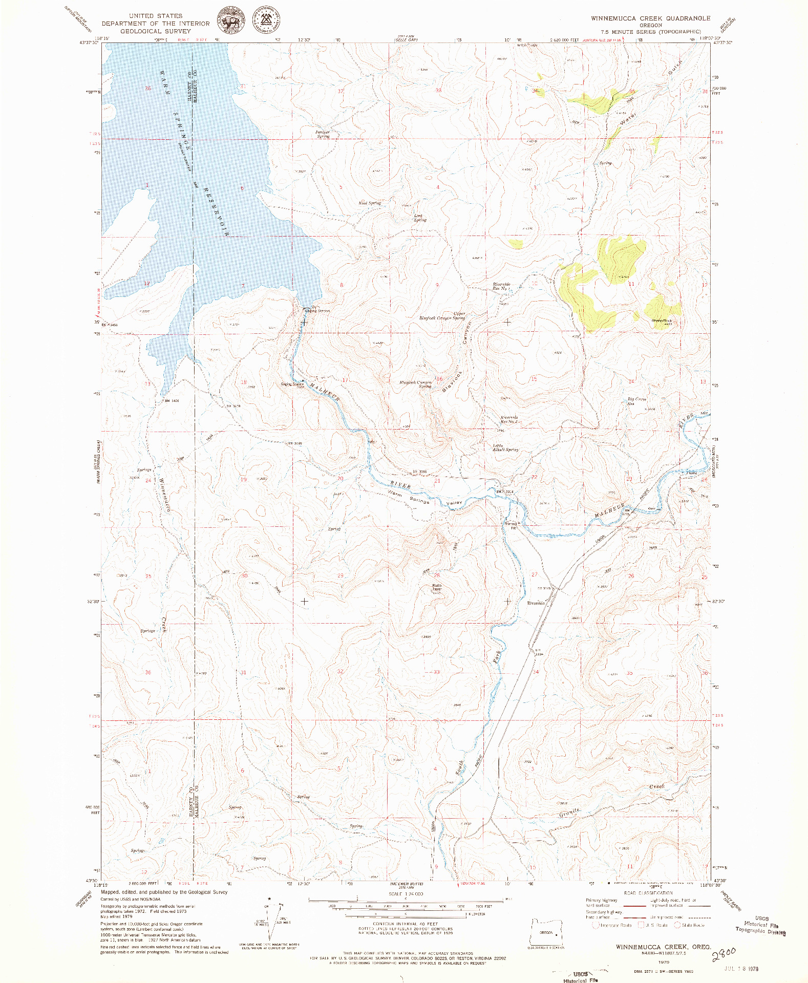 USGS 1:24000-SCALE QUADRANGLE FOR WINNEMUCCA CREEK, OR 1979