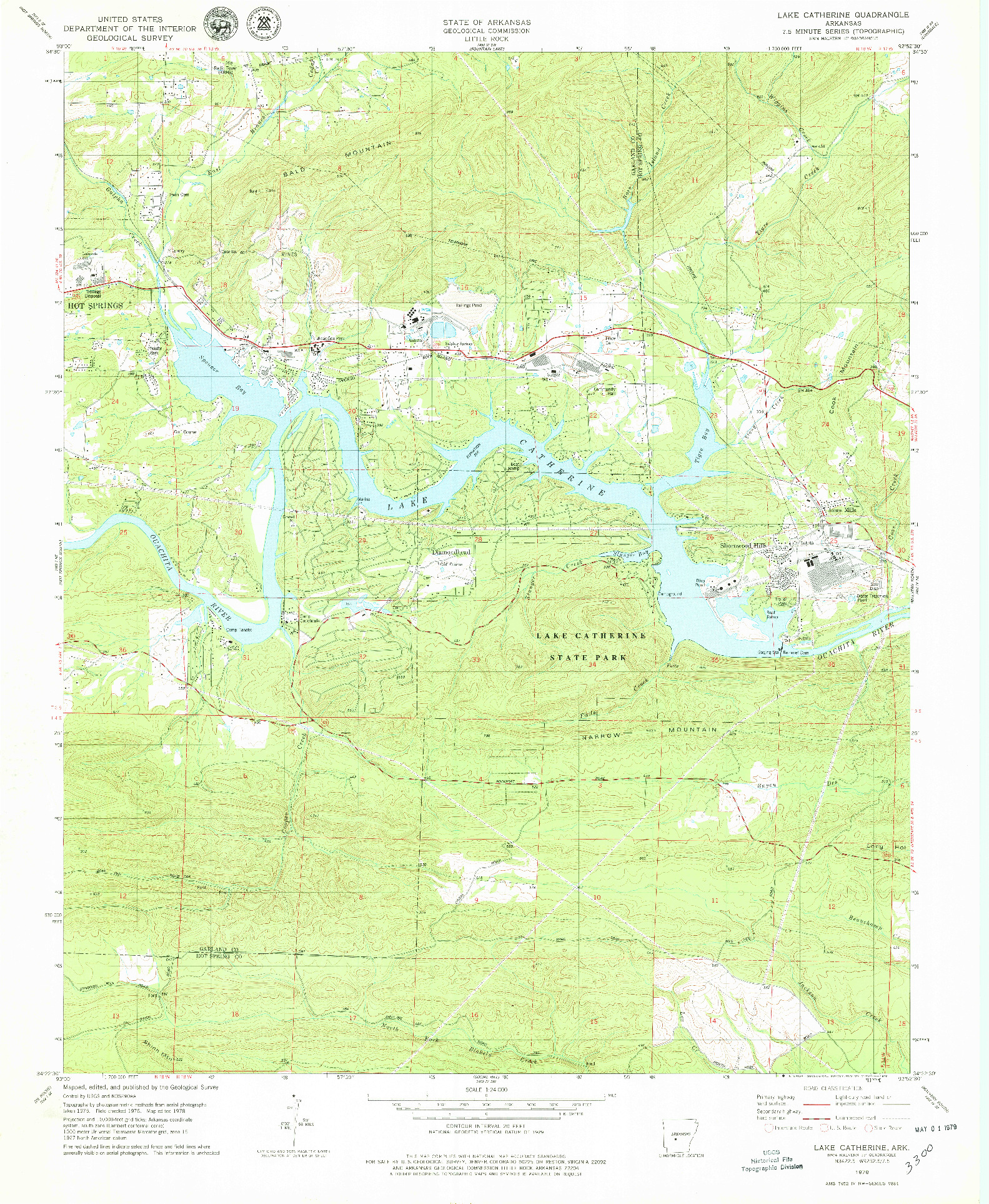 USGS 1:24000-SCALE QUADRANGLE FOR LAKE CATHERINE, AR 1978