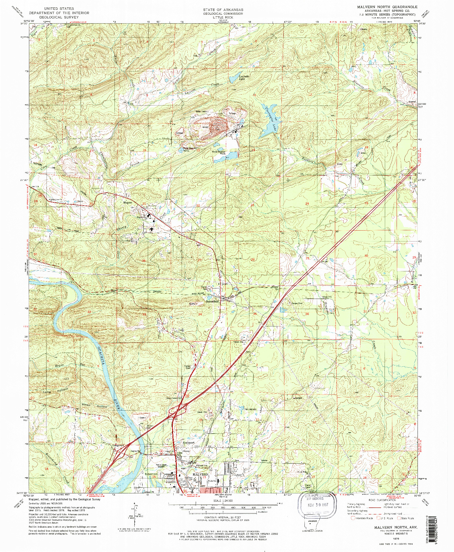 USGS 1:24000-SCALE QUADRANGLE FOR MALVERN NORTH, AR 1978