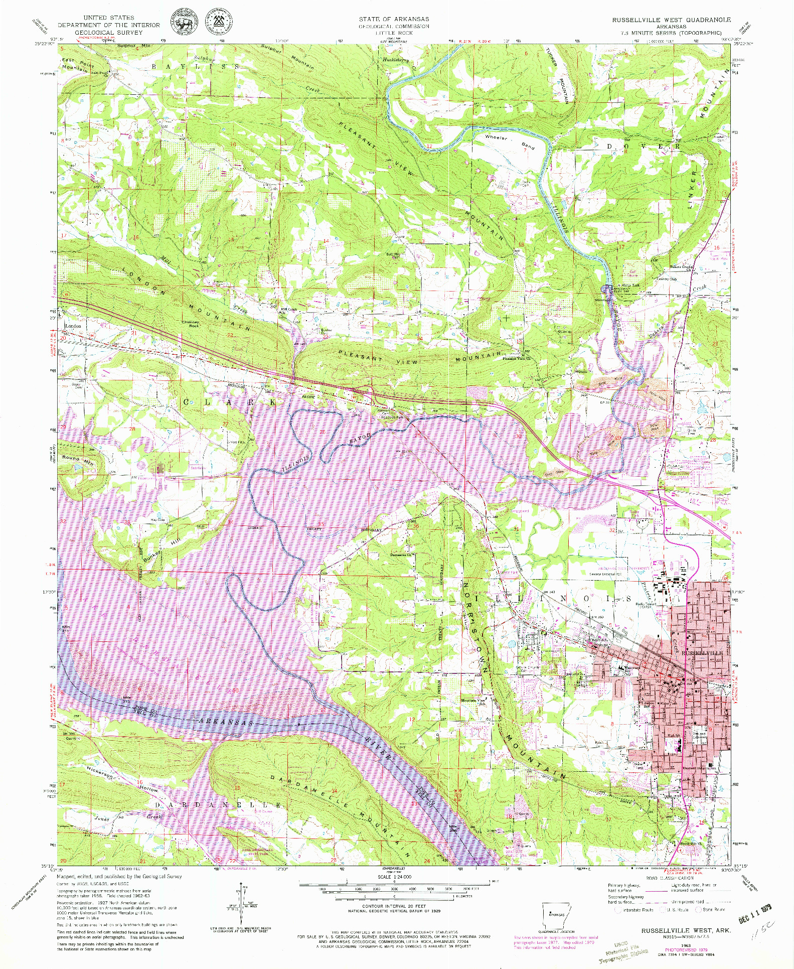 USGS 1:24000-SCALE QUADRANGLE FOR RUSSELLVILLE WEST, AR 1963