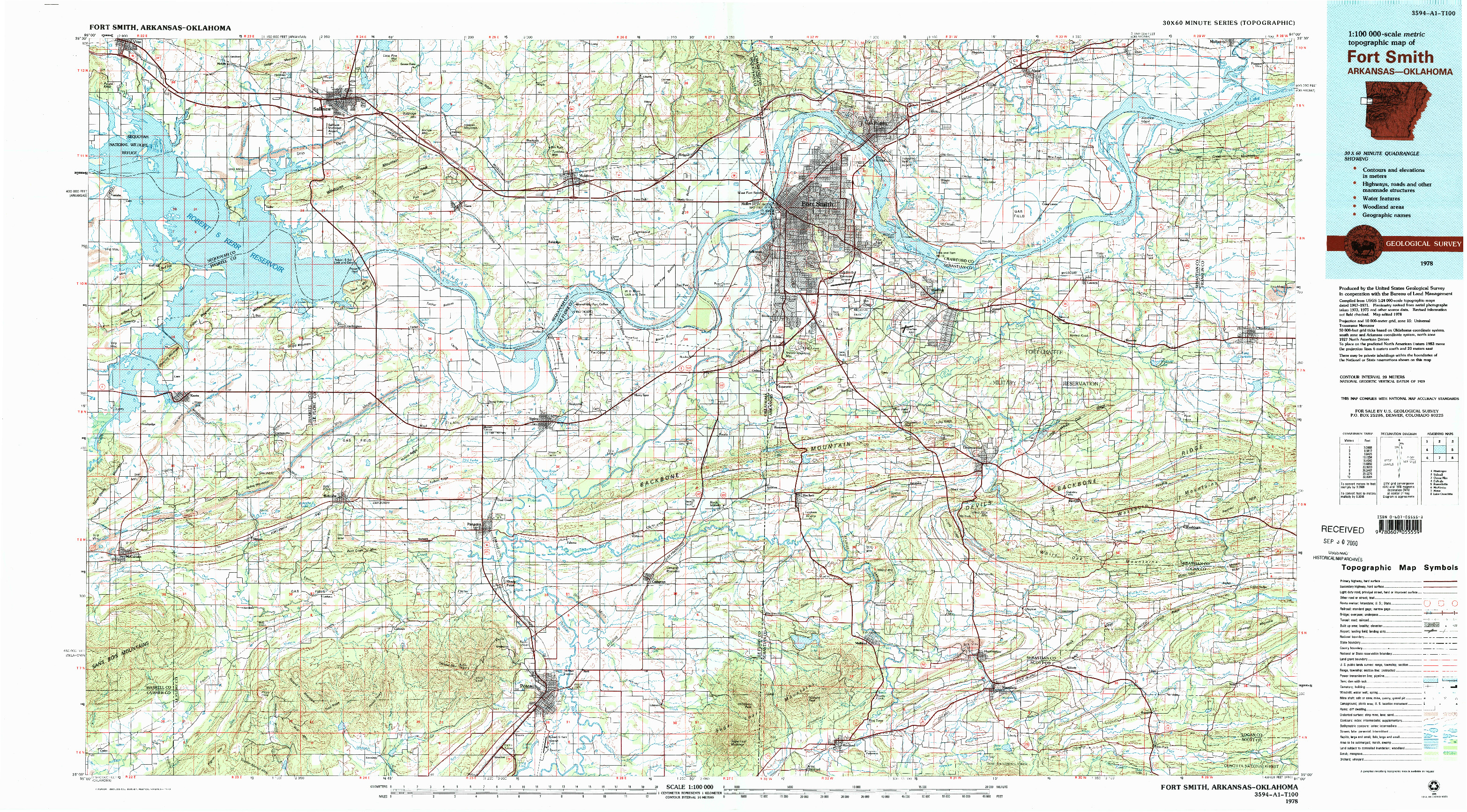 USGS 1:100000-SCALE QUADRANGLE FOR FORT SMITH, AR 1978