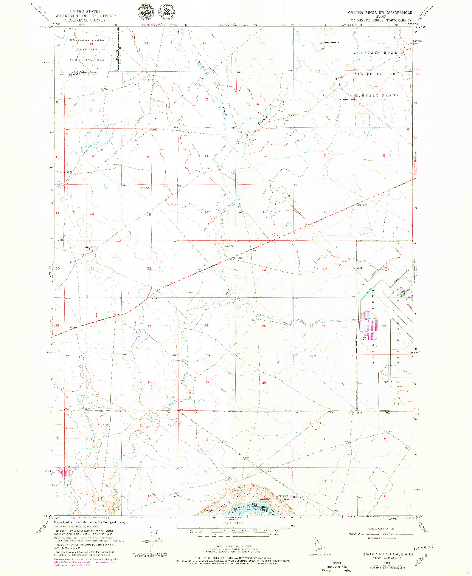 USGS 1:24000-SCALE QUADRANGLE FOR CRATER RINGS SW, ID 1956