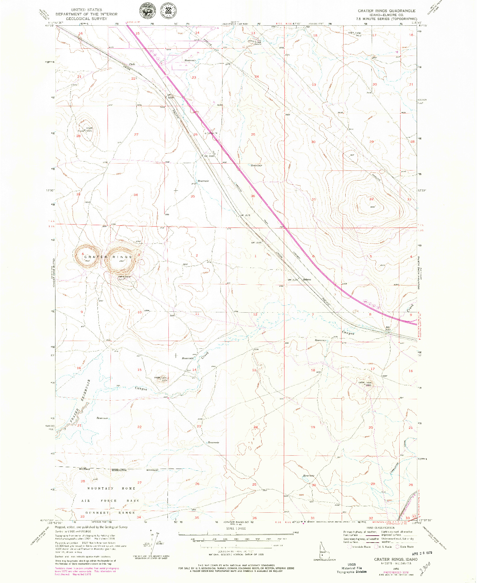 USGS 1:24000-SCALE QUADRANGLE FOR CRATER RINGS, ID 1956