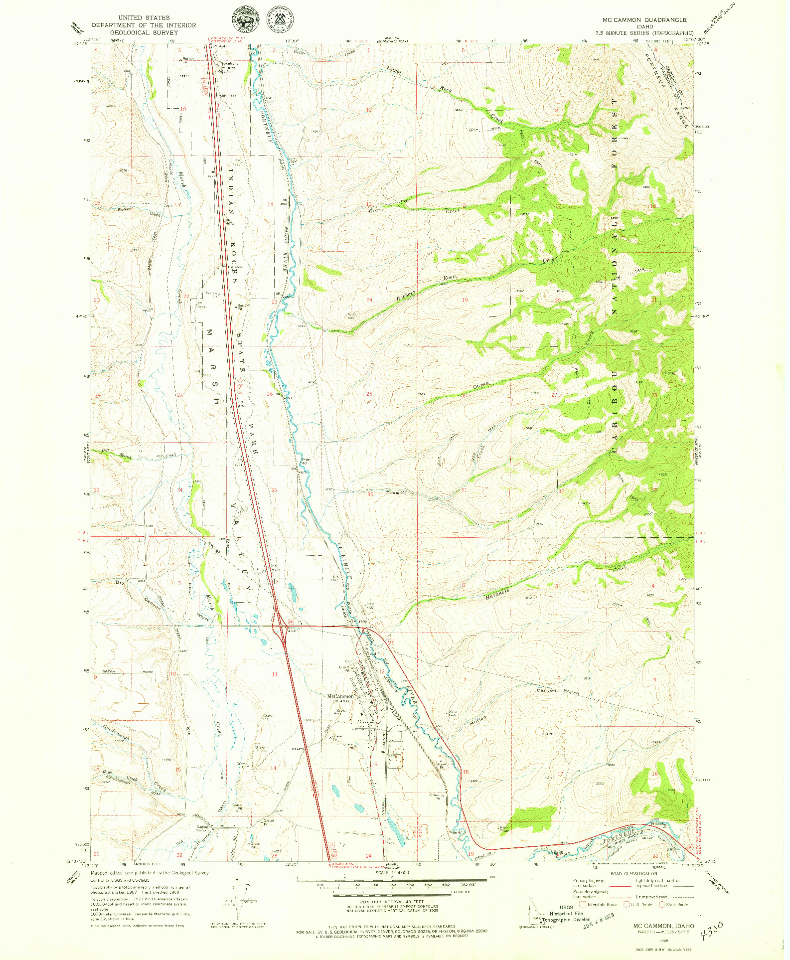 USGS 1:24000-SCALE QUADRANGLE FOR MC CAMMON, ID 1968