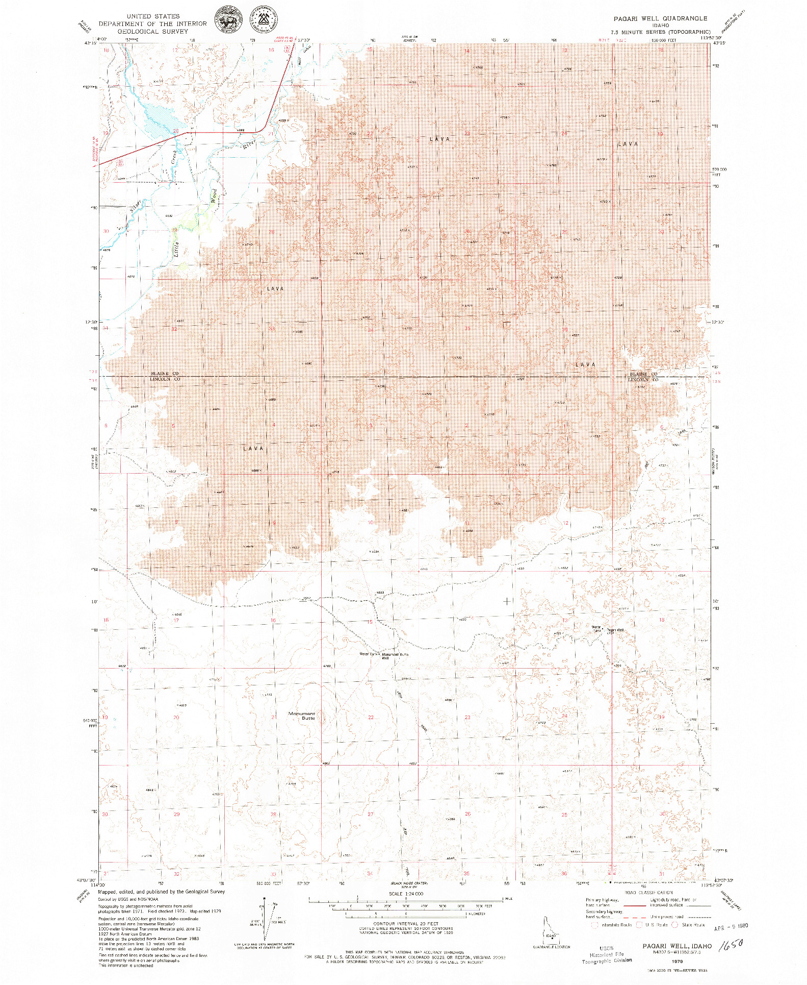 USGS 1:24000-SCALE QUADRANGLE FOR PAGARI WELL, ID 1979