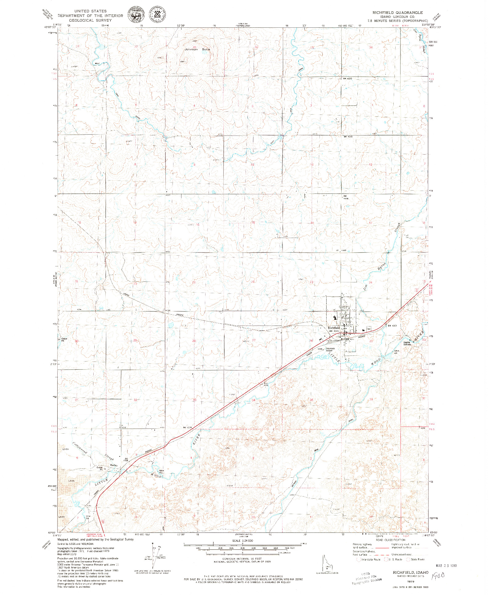 USGS 1:24000-SCALE QUADRANGLE FOR RICHFIELD, ID 1979