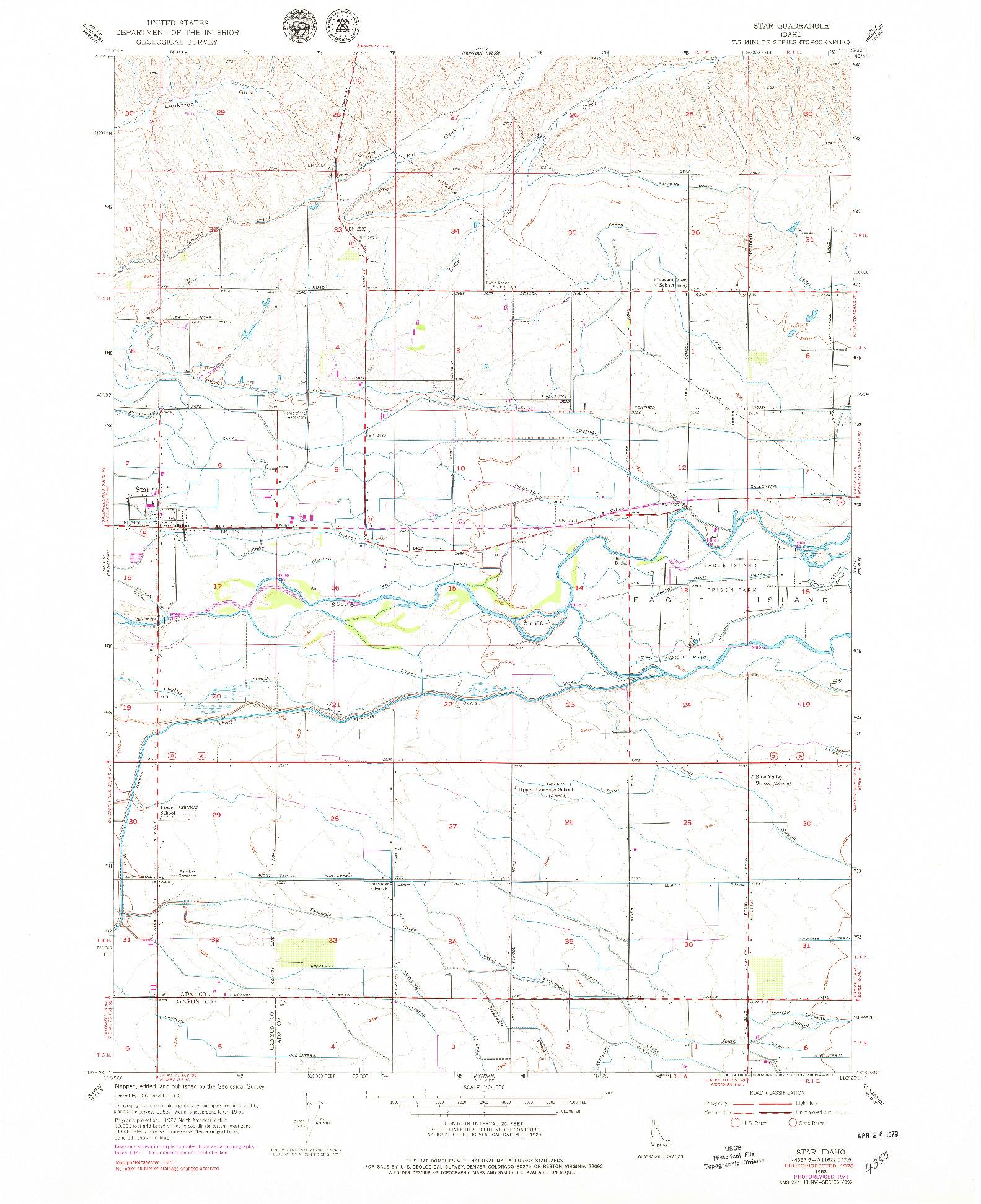 USGS 1:24000-SCALE QUADRANGLE FOR STAR, ID 1953