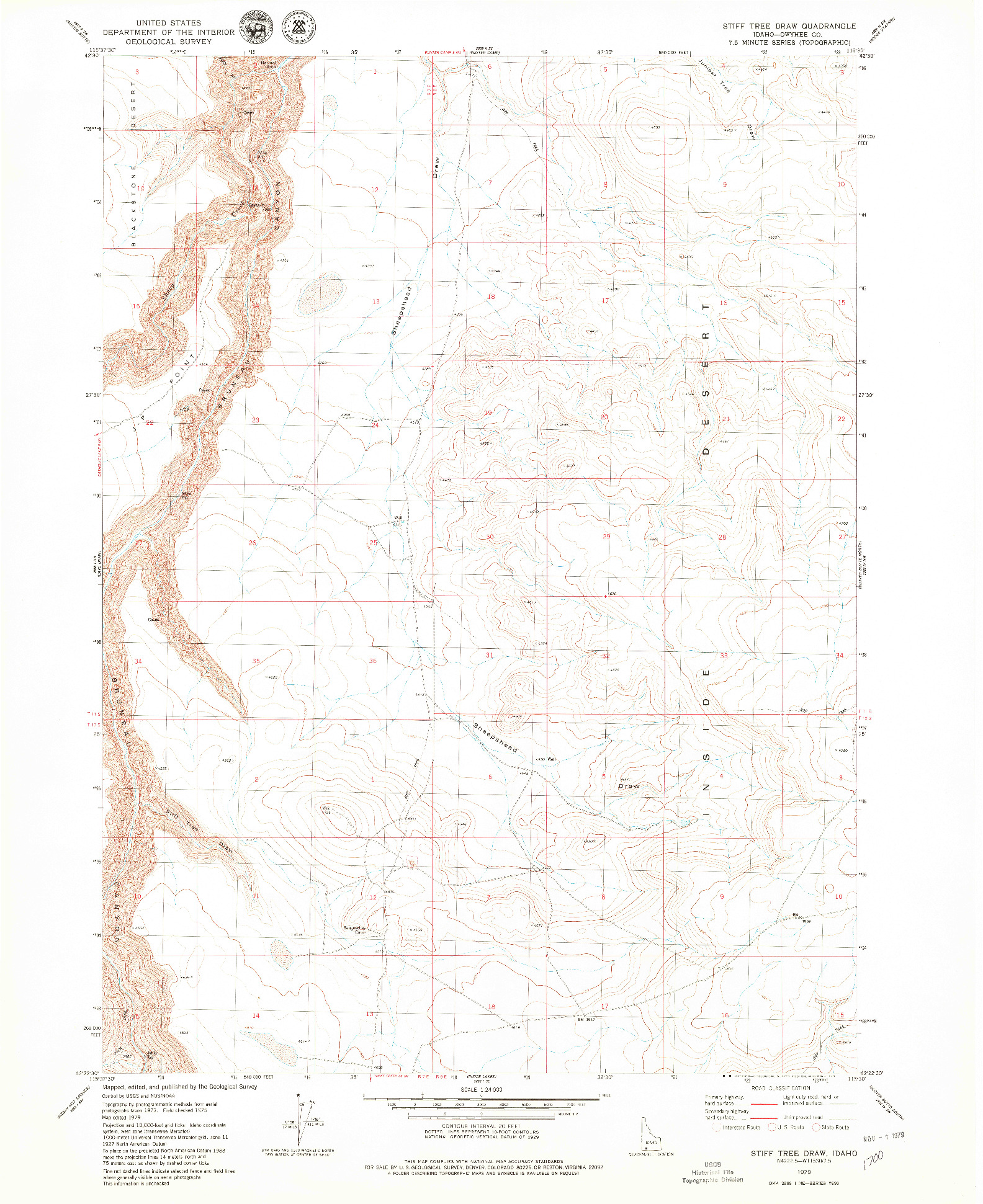 USGS 1:24000-SCALE QUADRANGLE FOR STIFF TREE DRAW, ID 1979