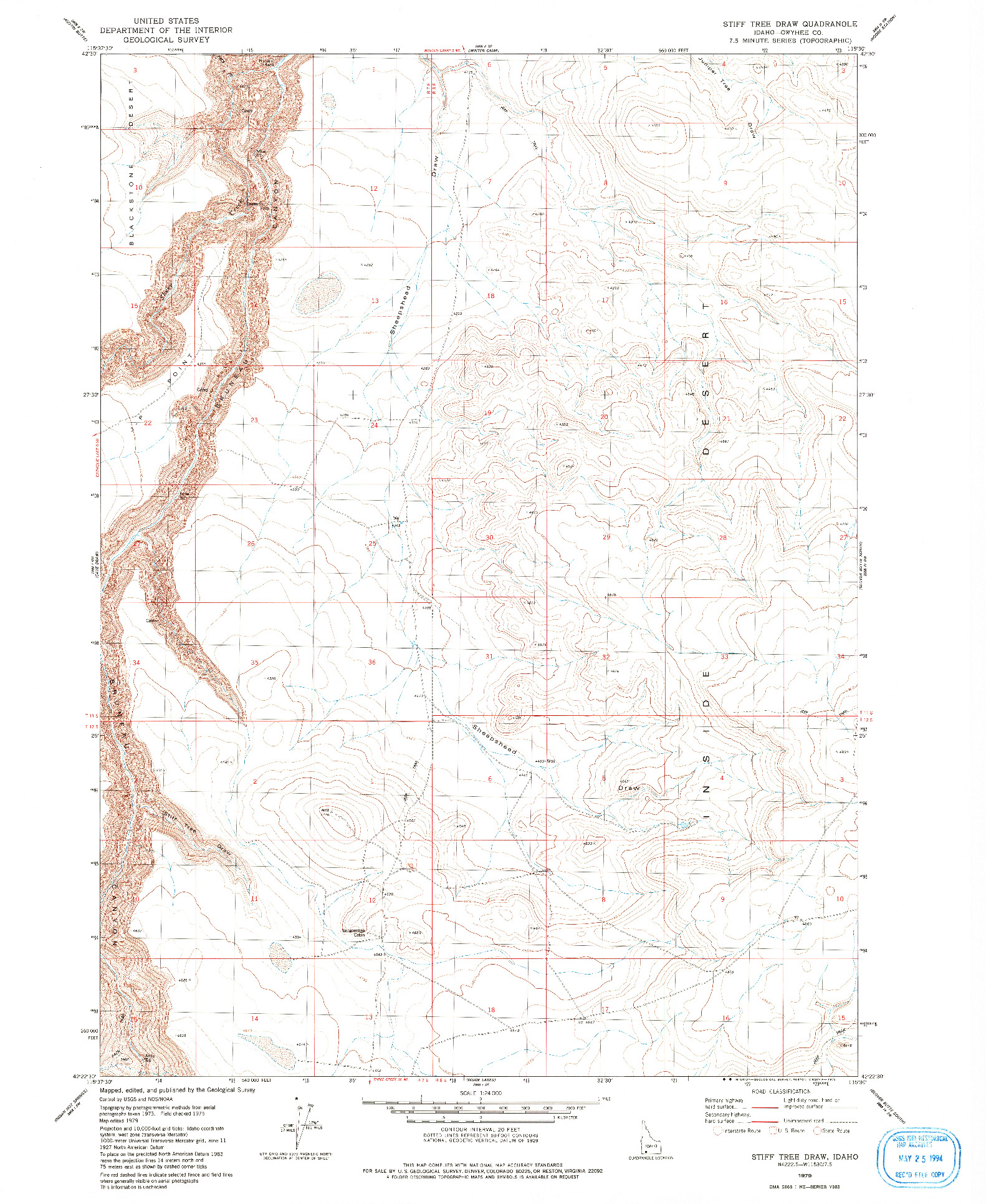 USGS 1:24000-SCALE QUADRANGLE FOR STIFF TREE DRAW, ID 1979