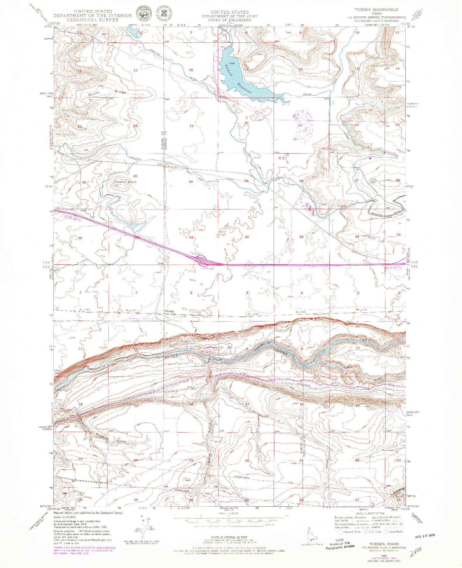 USGS 1:24000-SCALE QUADRANGLE FOR TICESKA, ID 1948