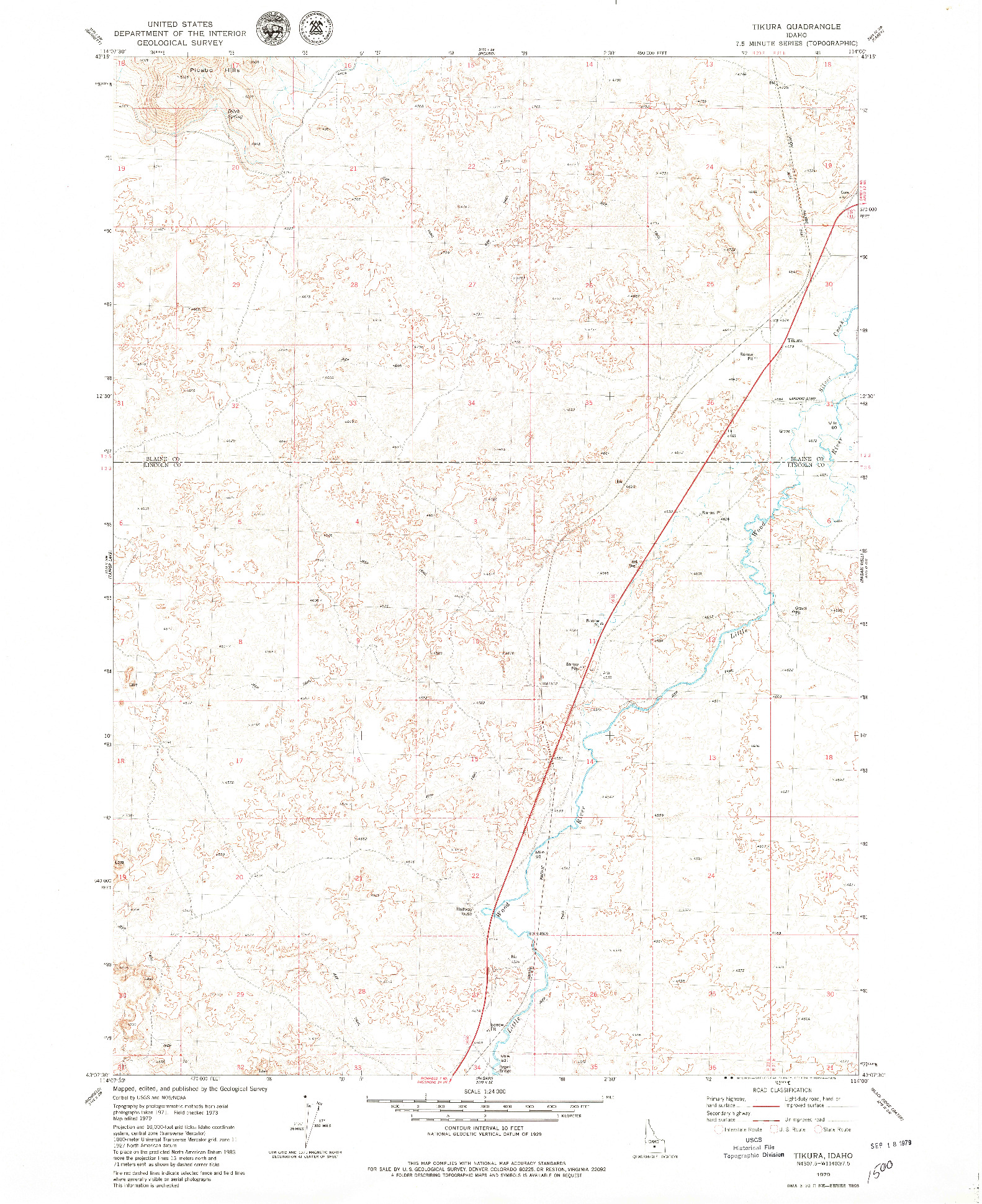 USGS 1:24000-SCALE QUADRANGLE FOR TIKURA, ID 1979