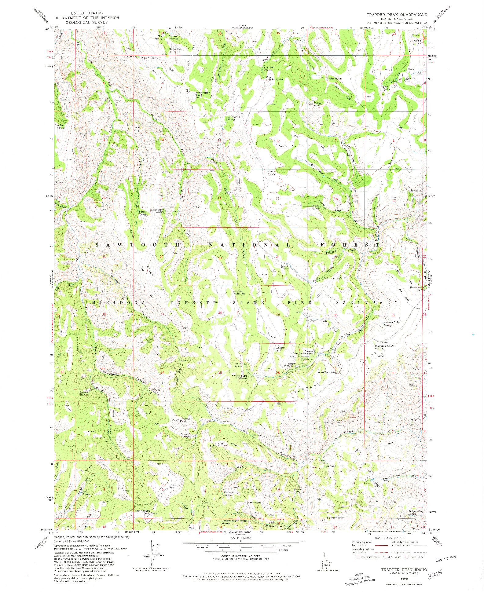 USGS 1:24000-SCALE QUADRANGLE FOR TRAPPER PEAK, ID 1979