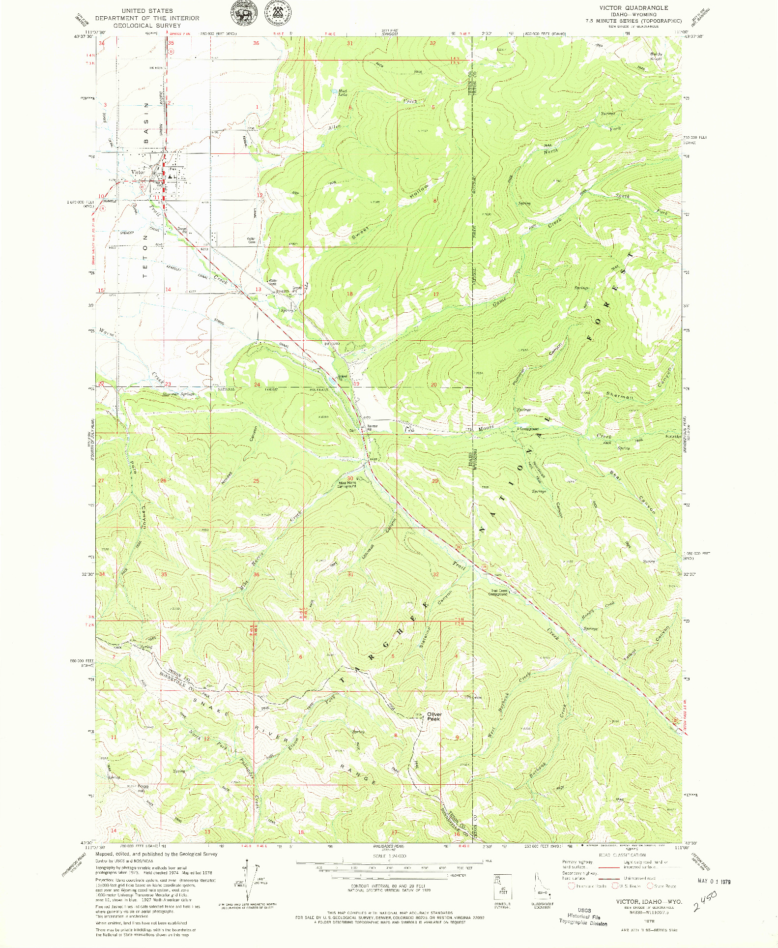 USGS 1:24000-SCALE QUADRANGLE FOR VICTOR, ID 1978