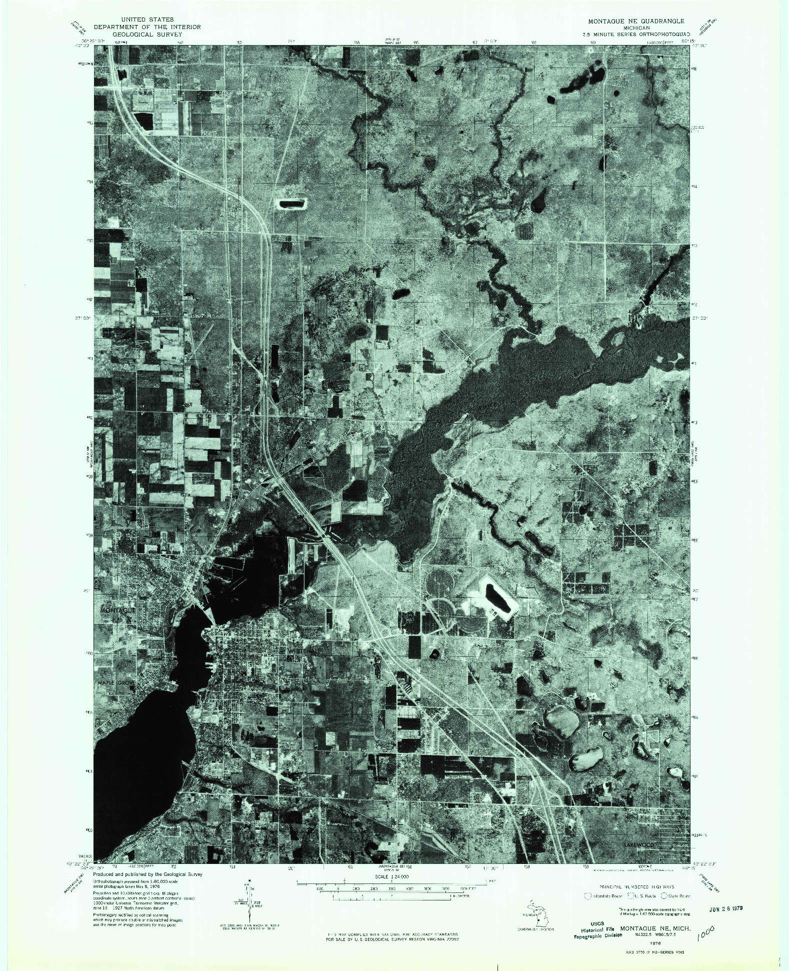 USGS 1:24000-SCALE QUADRANGLE FOR MONTAGUE NE, MI 1976