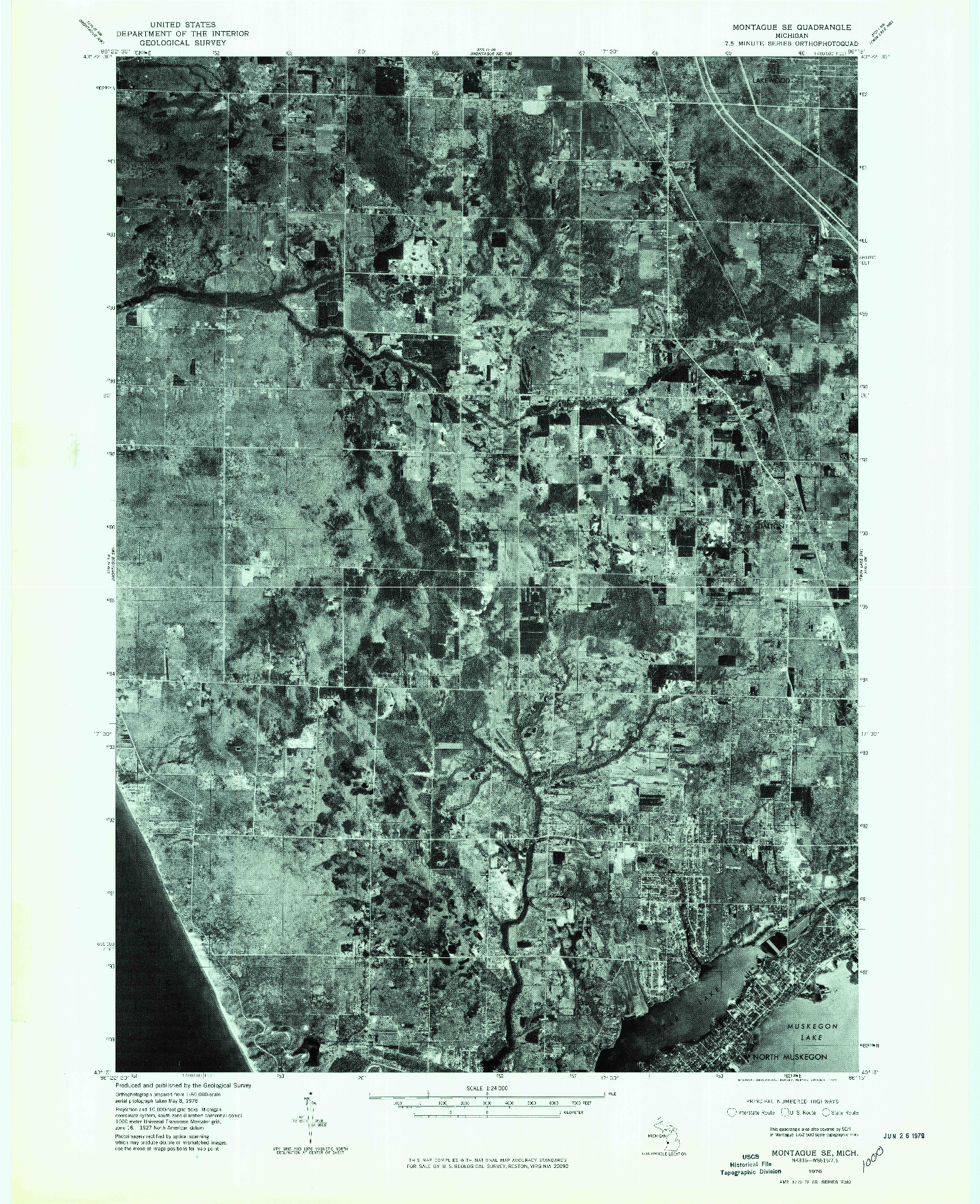 USGS 1:24000-SCALE QUADRANGLE FOR MONTAGUE SE, MI 1976