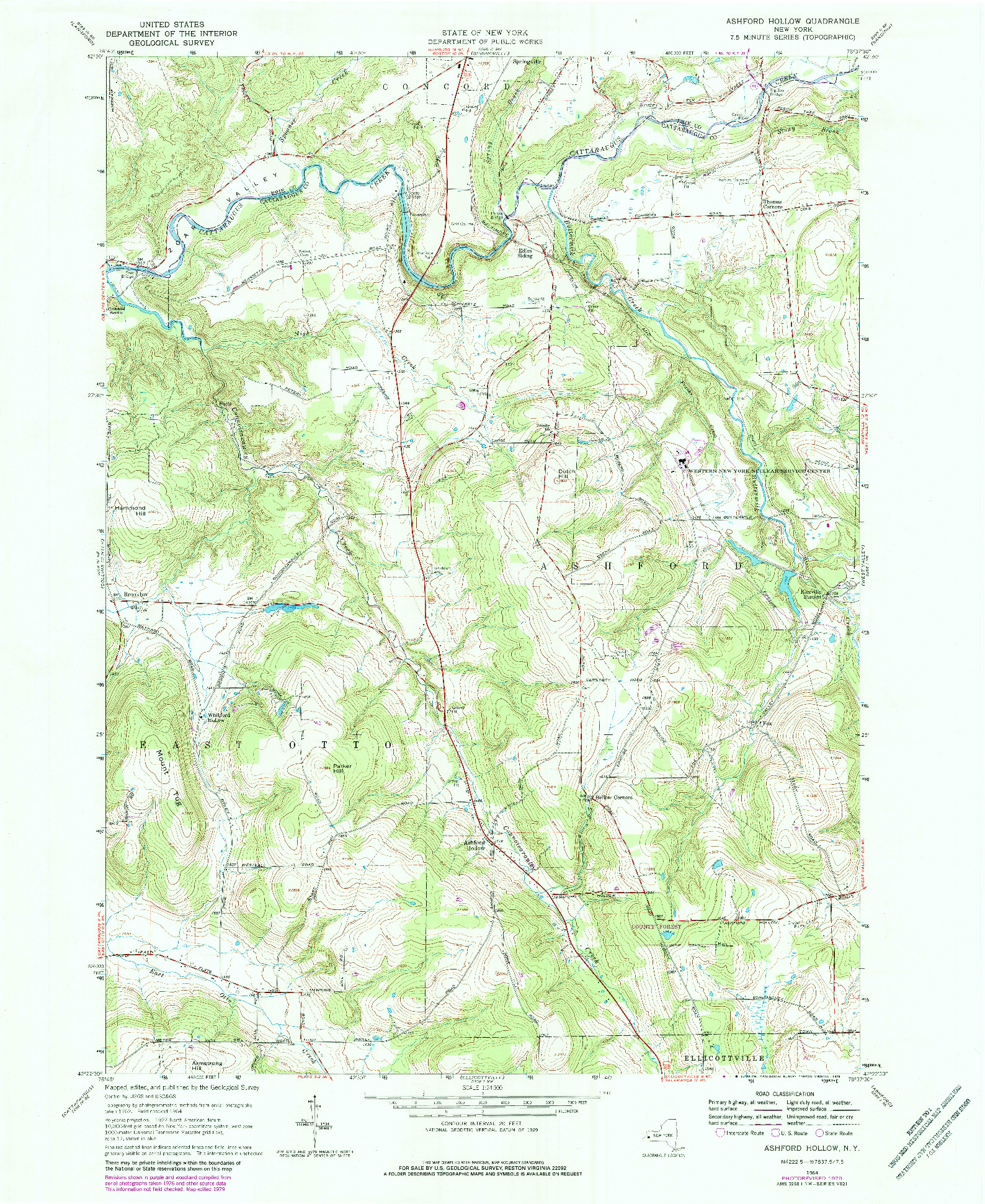 USGS 1:24000-SCALE QUADRANGLE FOR ASHFORD HOLLOW, NY 1964