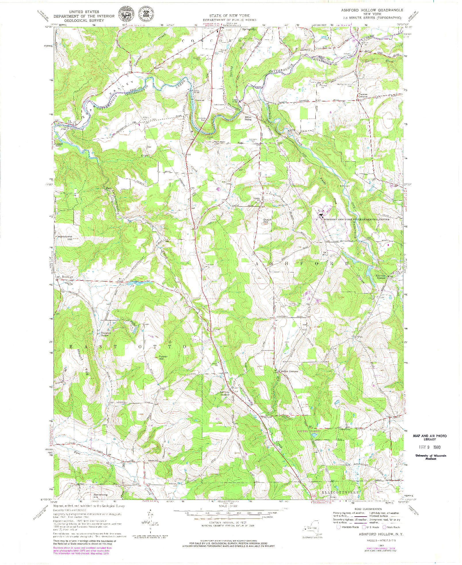 USGS 1:24000-SCALE QUADRANGLE FOR ASHFORD HOLLOW, NY 1964