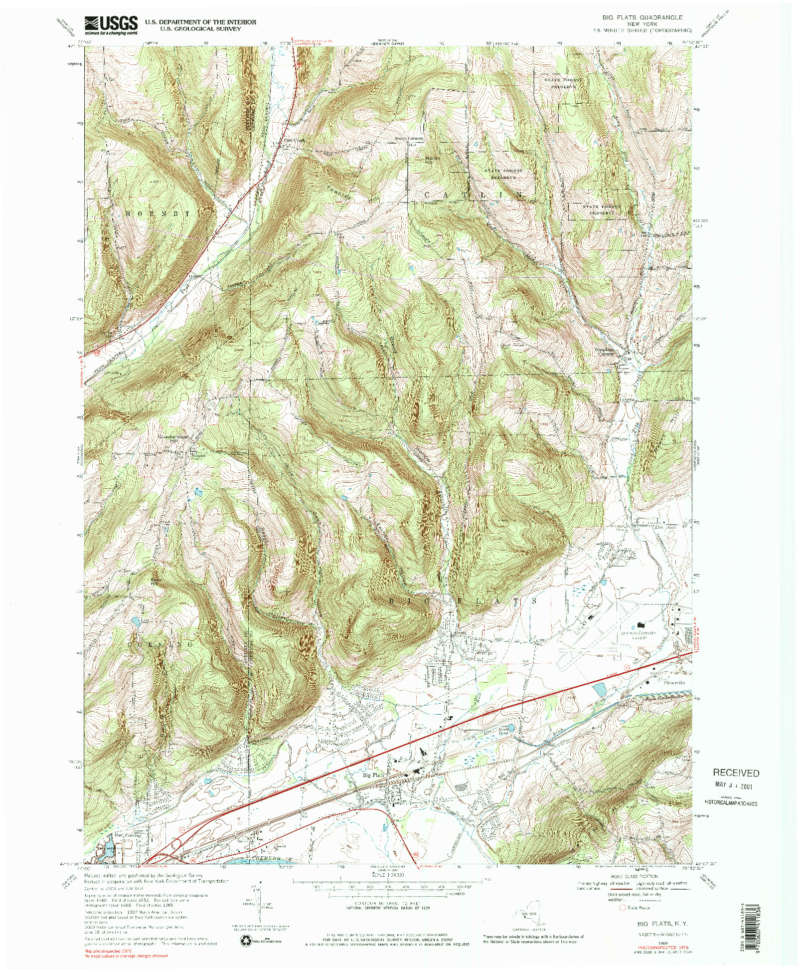 USGS 1:24000-SCALE QUADRANGLE FOR BIG FLATS, NY 1969
