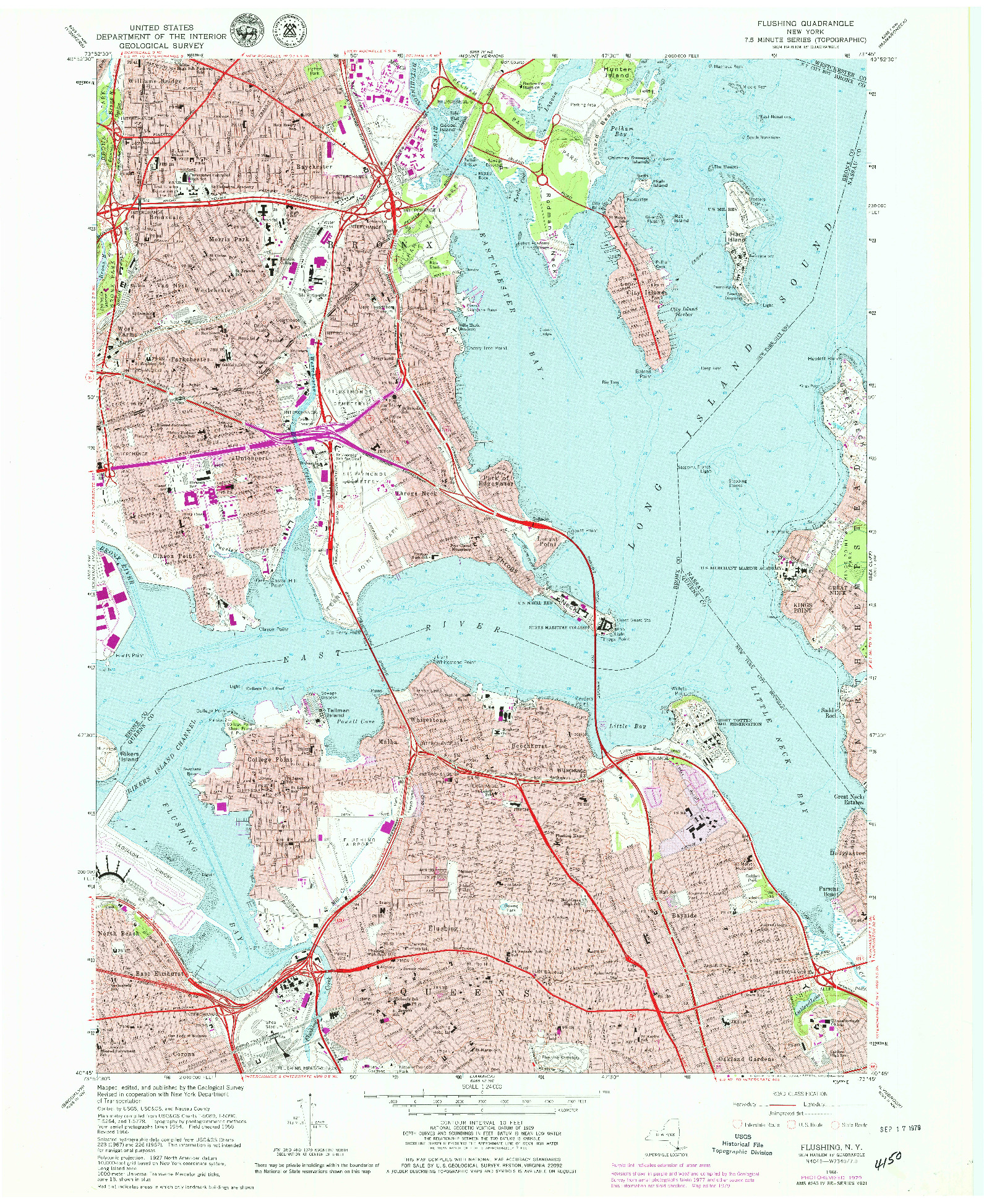 USGS 1:24000-SCALE QUADRANGLE FOR FLUSHING, NY 1966