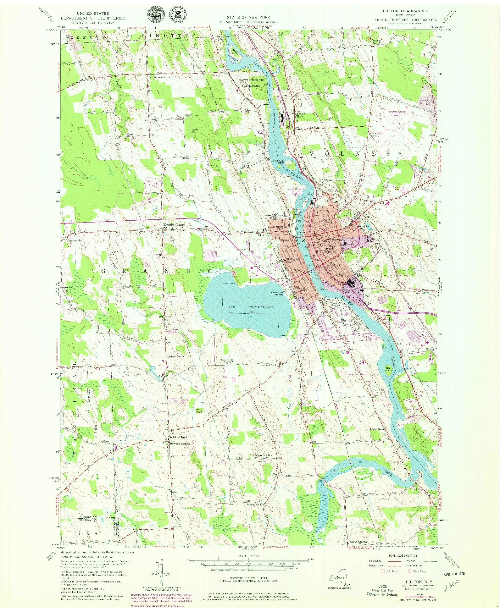 USGS 1:24000-SCALE QUADRANGLE FOR FULTON, NY 1955