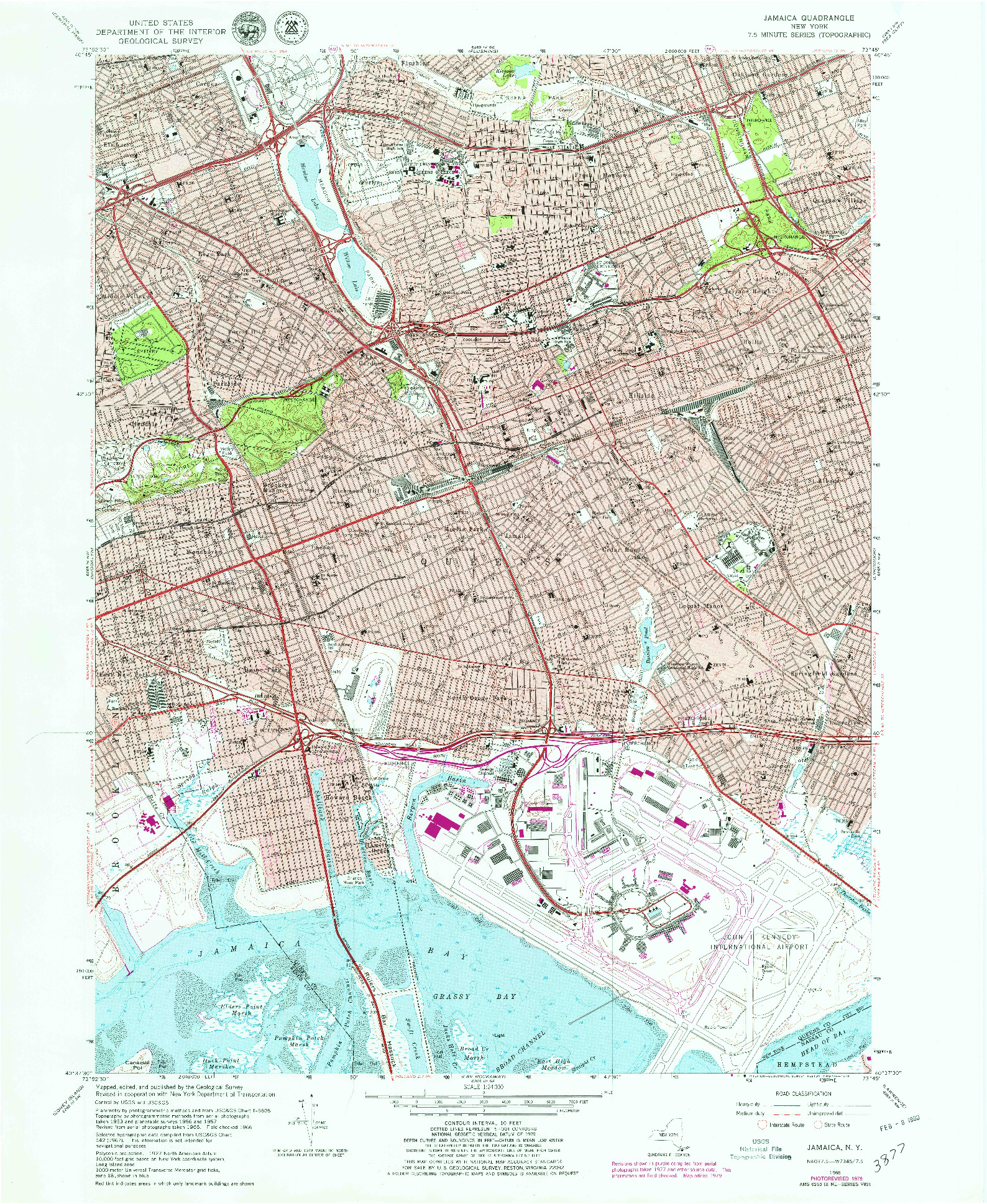 USGS 1:24000-SCALE QUADRANGLE FOR JAMAICA, NY 1979