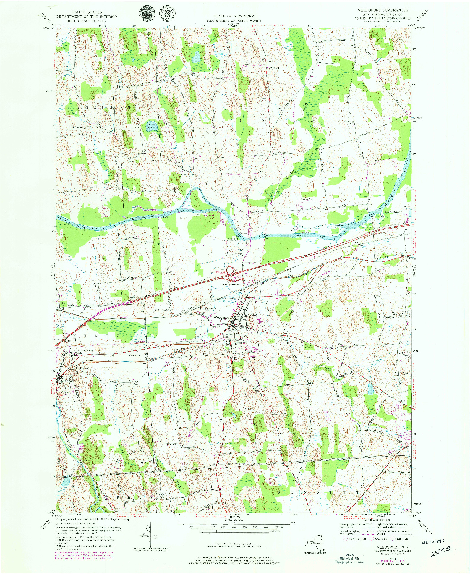 USGS 1:24000-SCALE QUADRANGLE FOR WEEDSPORT, NY 1954