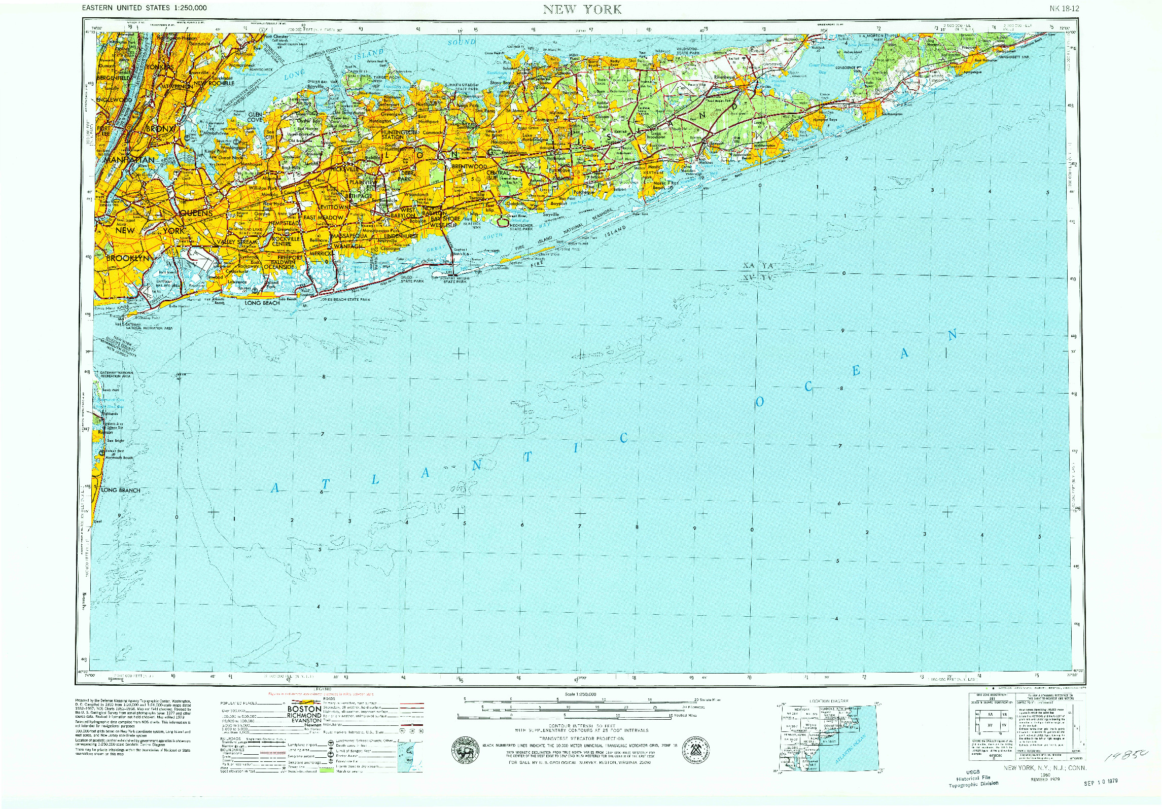 USGS 1:250000-SCALE QUADRANGLE FOR NEW YORK, NY 1960