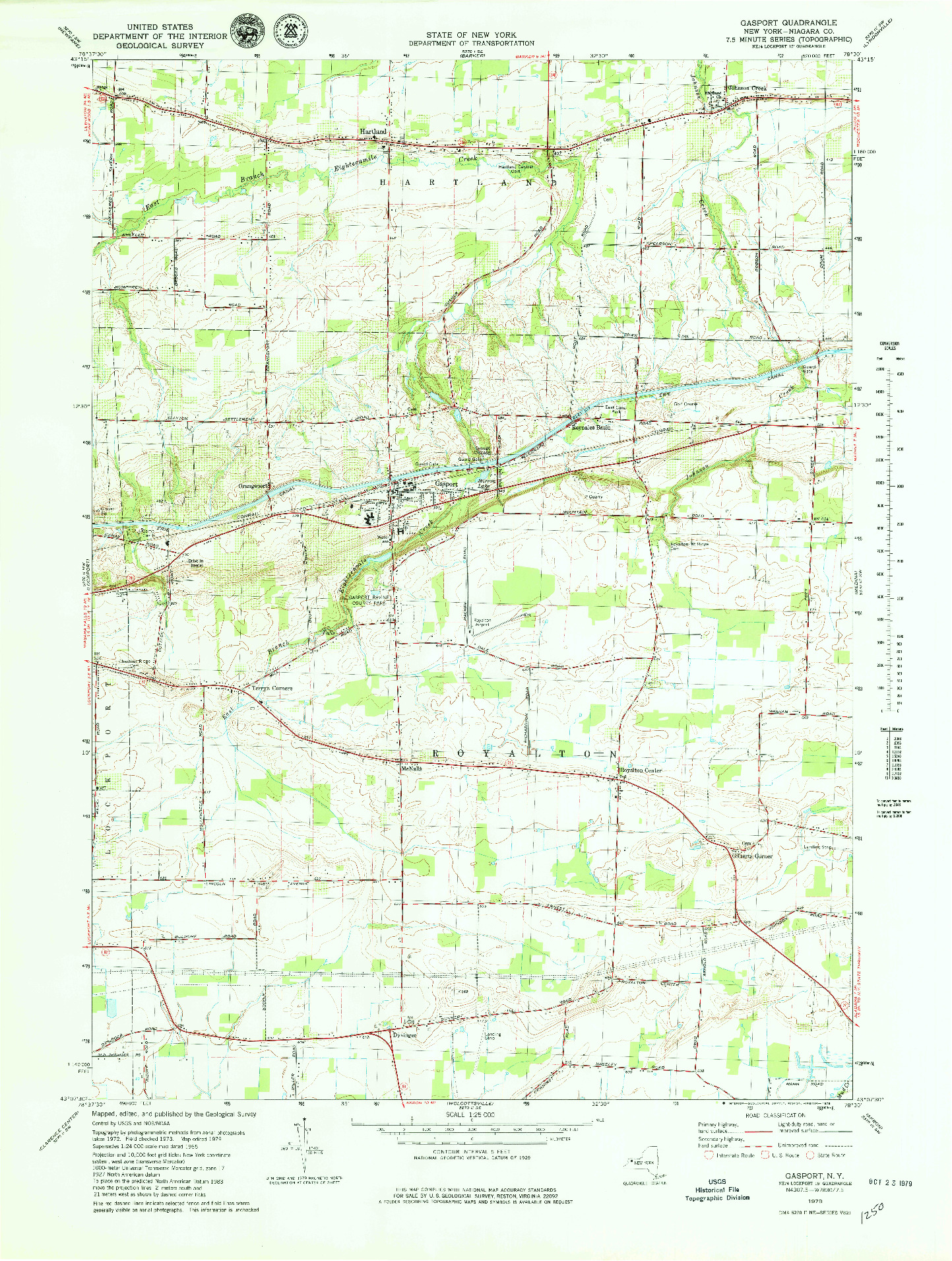 USGS 1:25000-SCALE QUADRANGLE FOR GASPORT, NY 1979