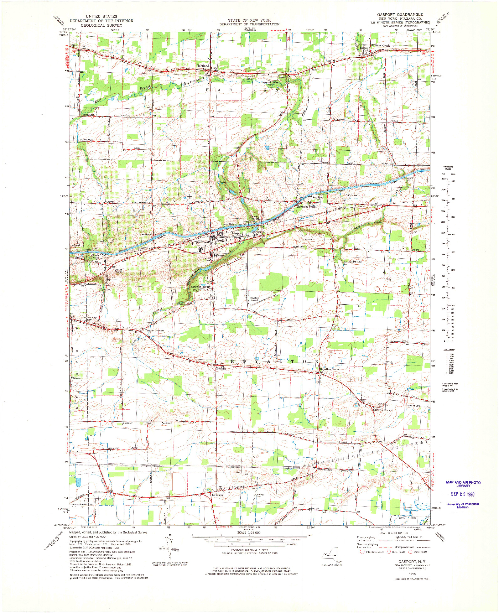 USGS 1:25000-SCALE QUADRANGLE FOR GASPORT, NY 1979