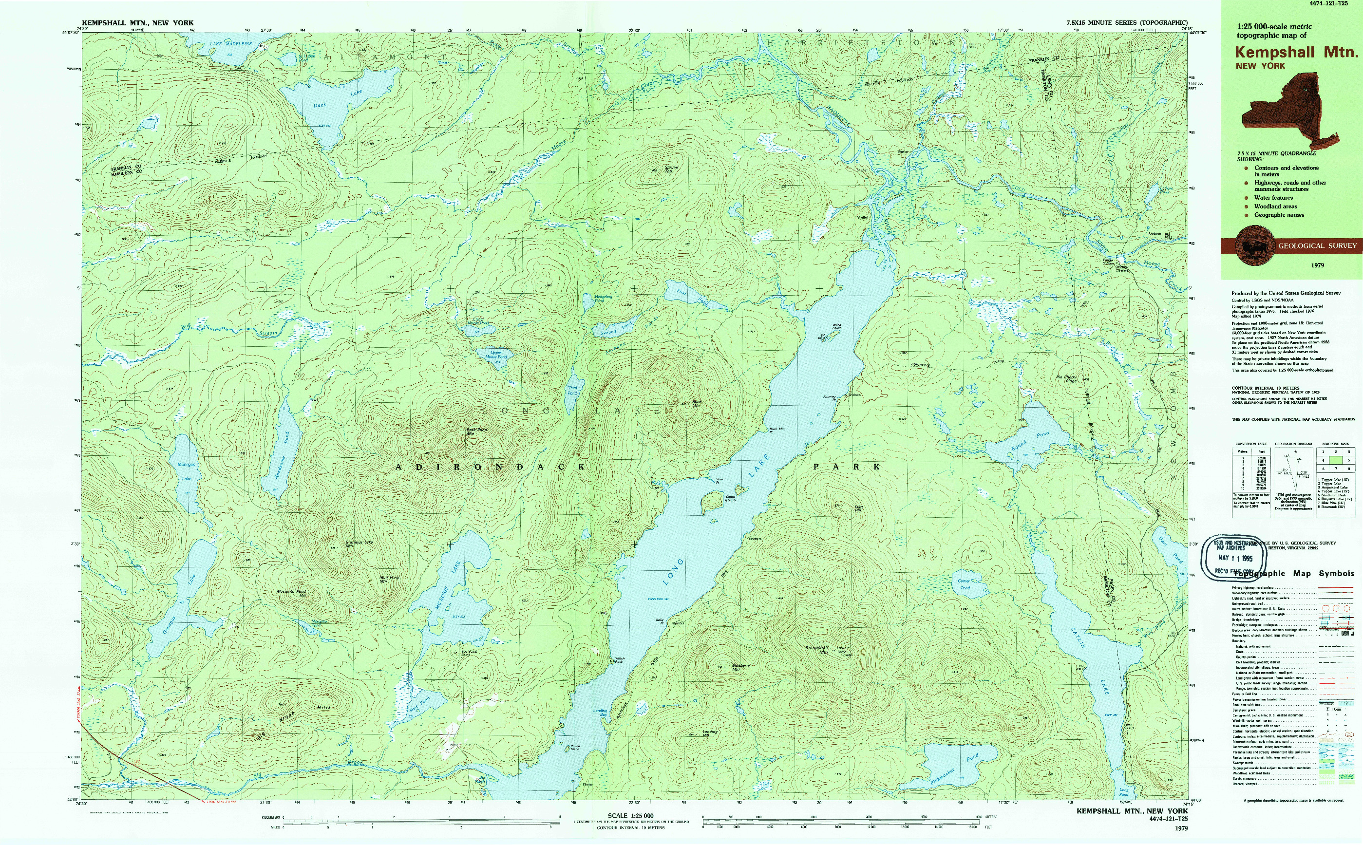 USGS 1:25000-SCALE QUADRANGLE FOR KEMPSHALL MTN, NY 1979