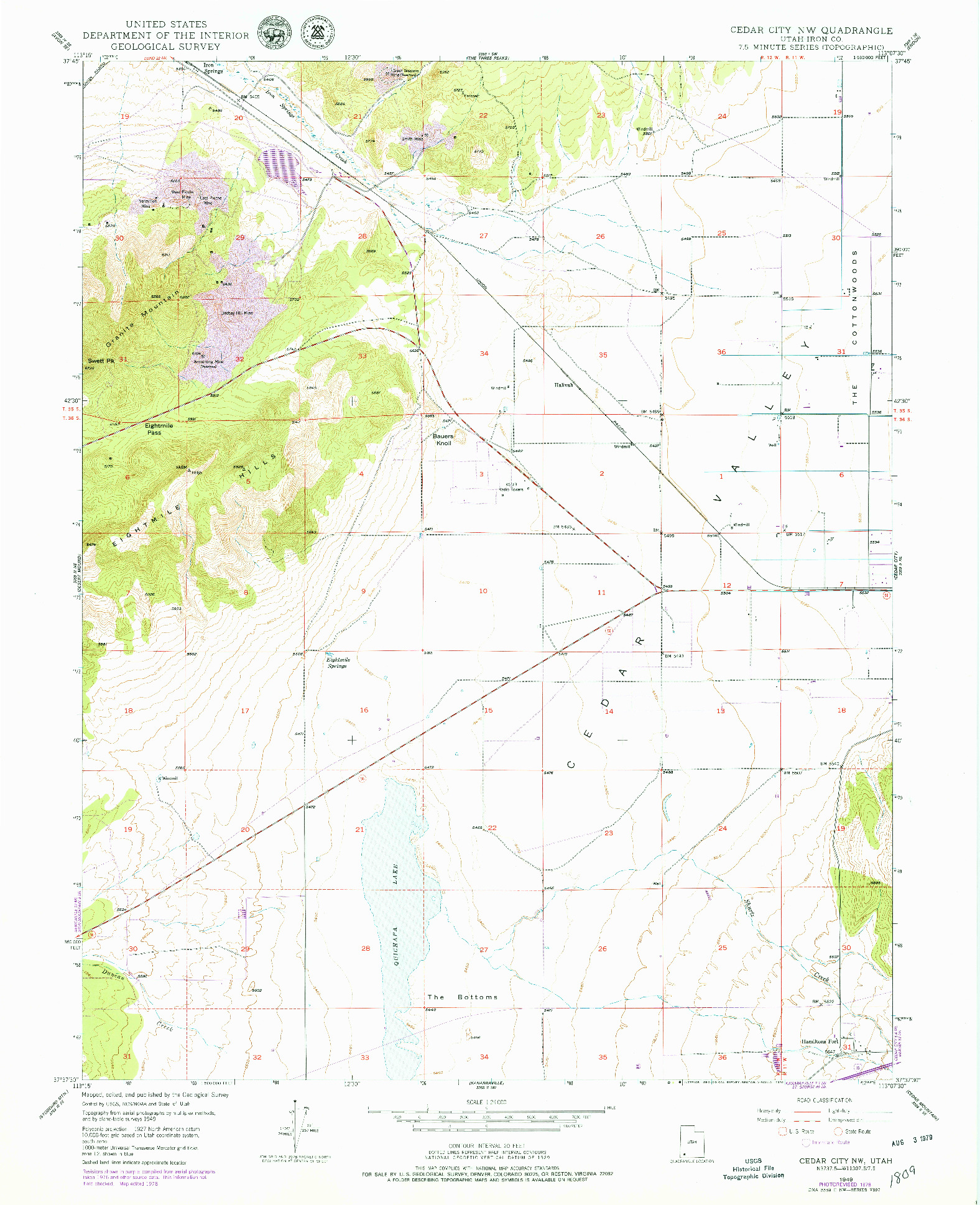 USGS 1:24000-SCALE QUADRANGLE FOR CEDAR CITY NW, UT 1949