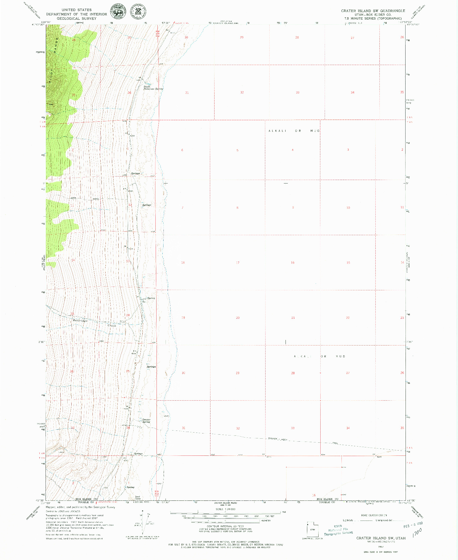 USGS 1:24000-SCALE QUADRANGLE FOR CRATER ISLAND SW, UT 1967