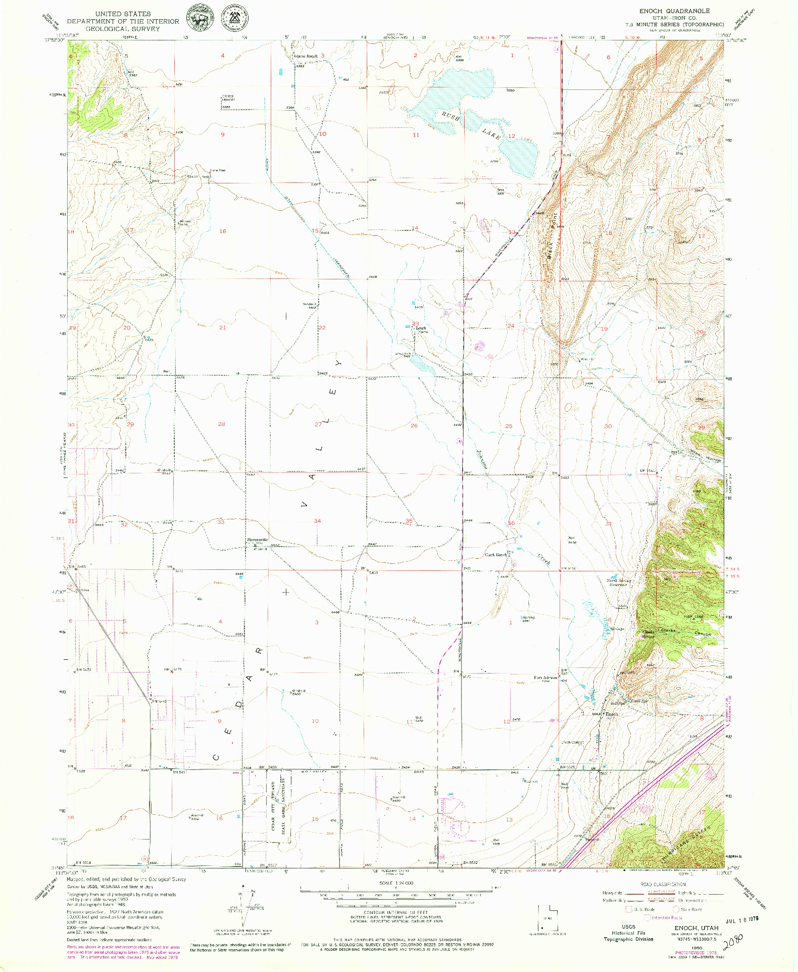 USGS 1:24000-SCALE QUADRANGLE FOR ENOCH, UT 1950