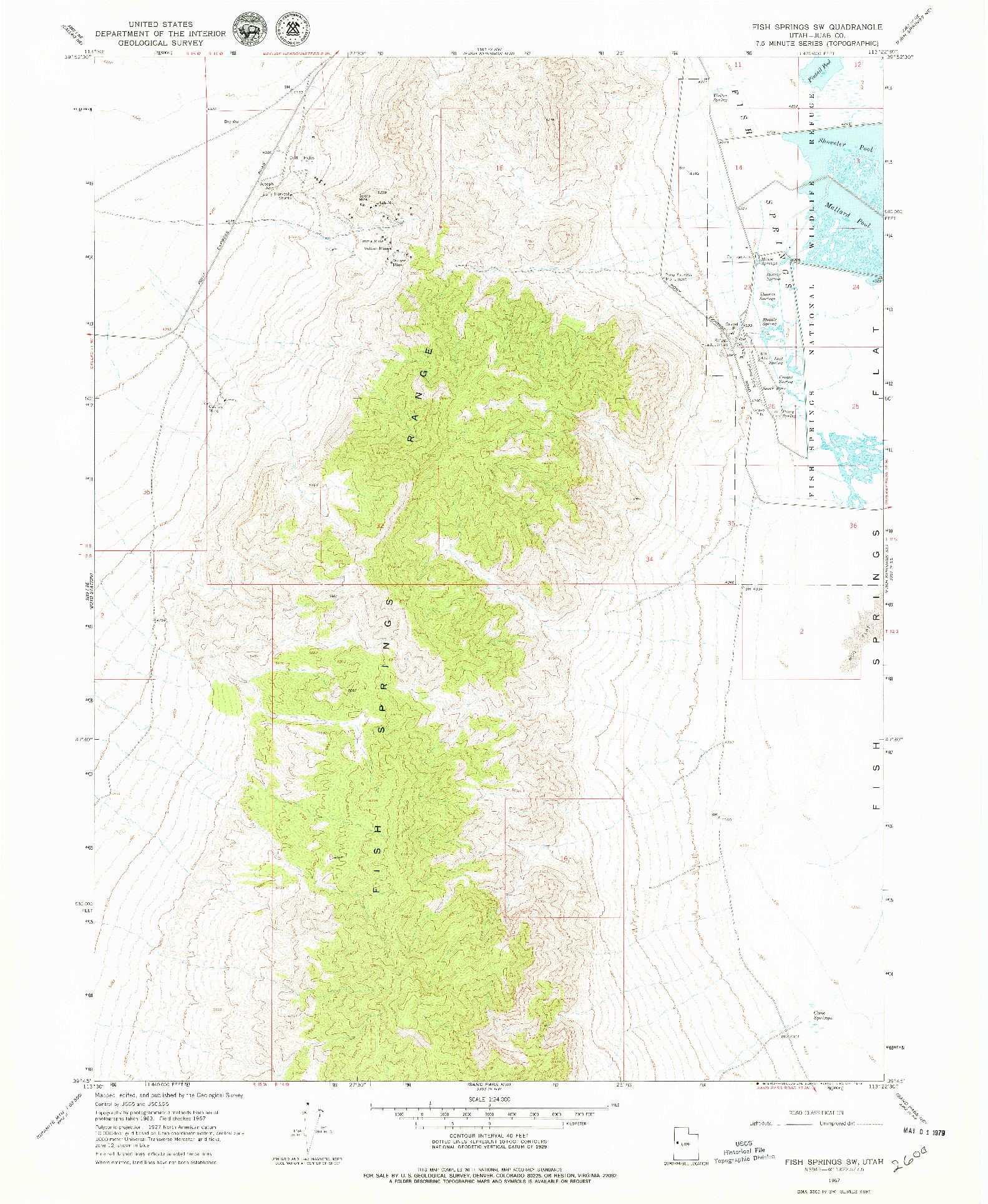 USGS 1:24000-SCALE QUADRANGLE FOR FISH SPRINGS SW, UT 1967