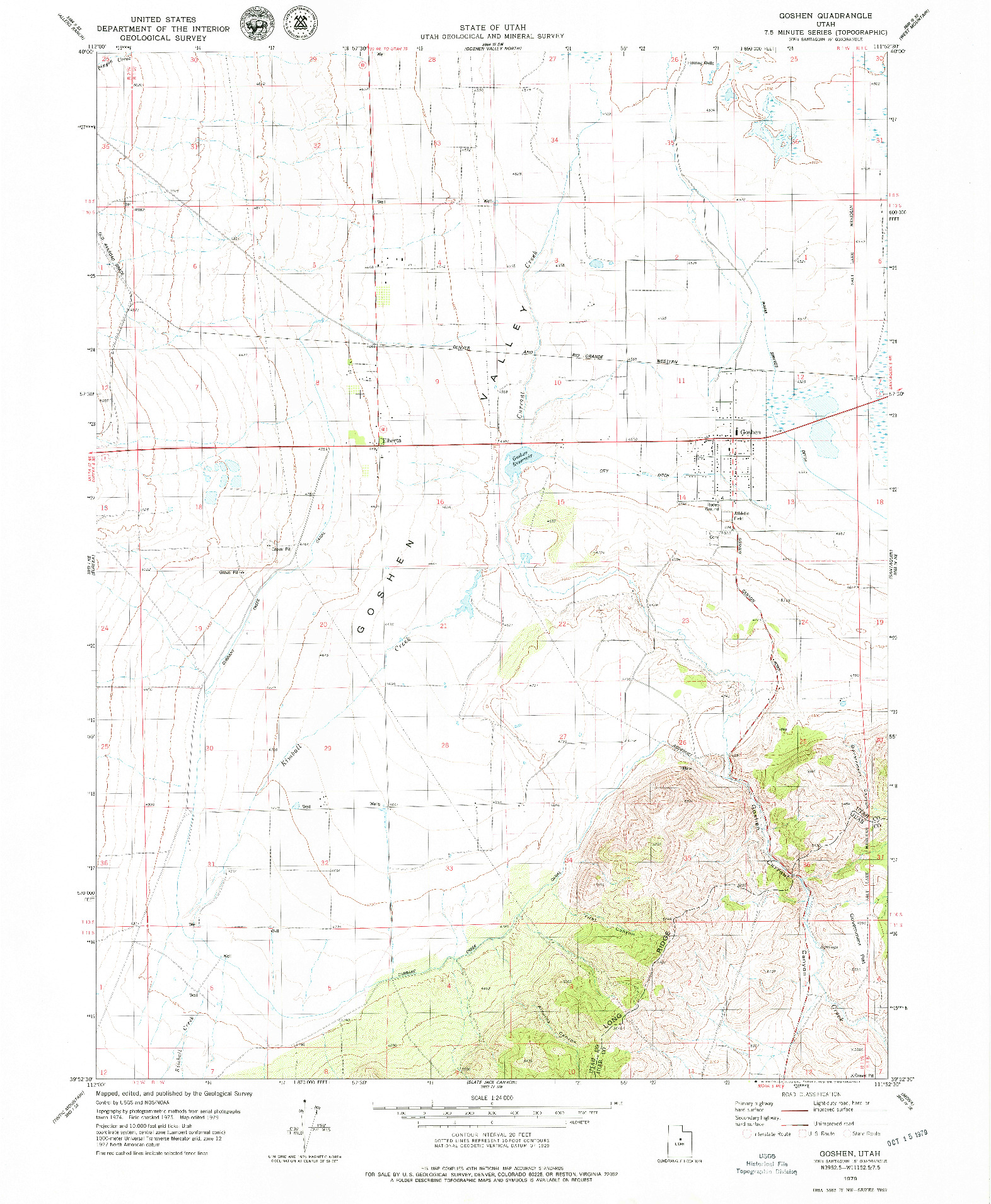 USGS 1:24000-SCALE QUADRANGLE FOR GOSHEN, UT 1979