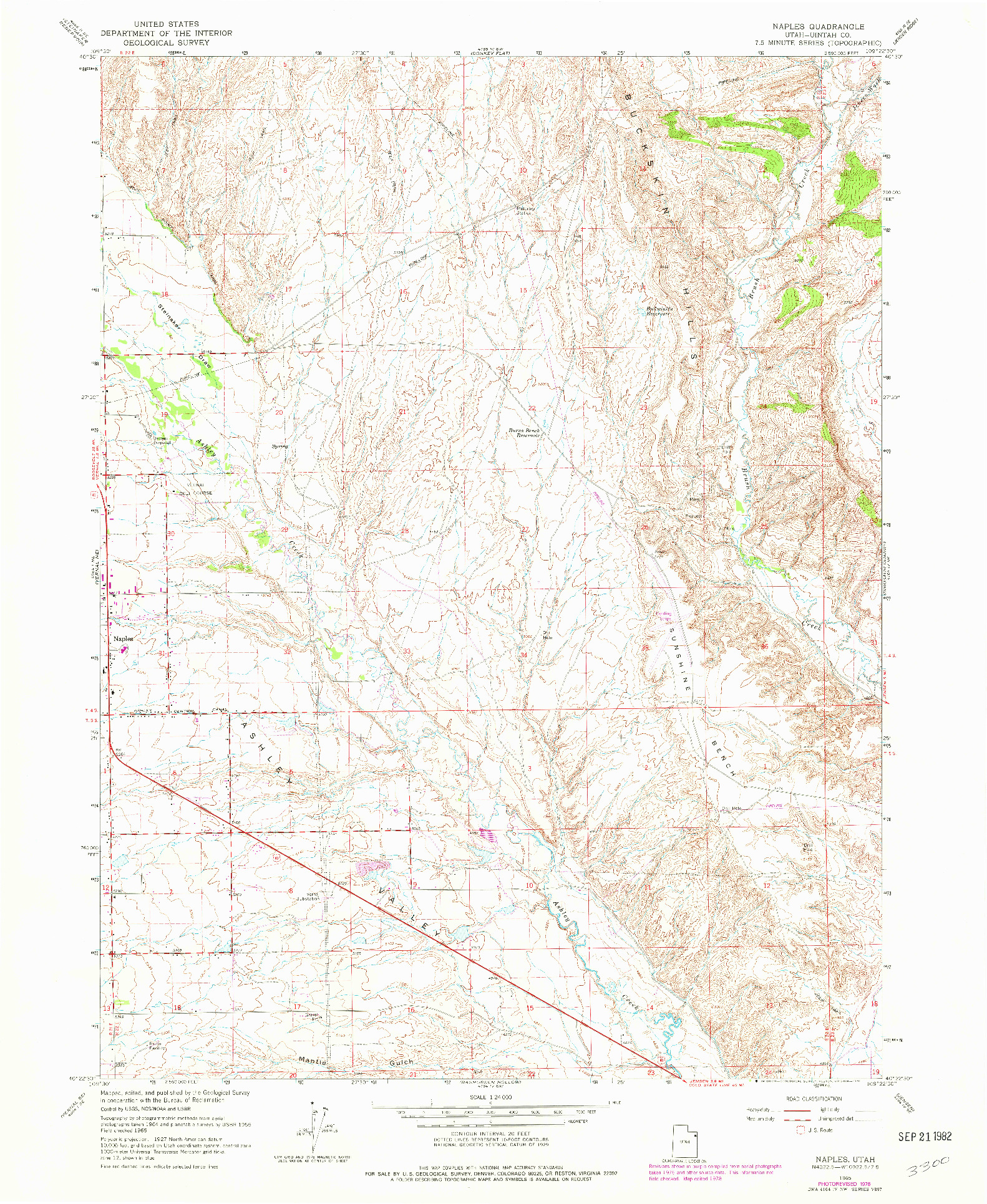 USGS 1:24000-SCALE QUADRANGLE FOR NAPLES, UT 1965