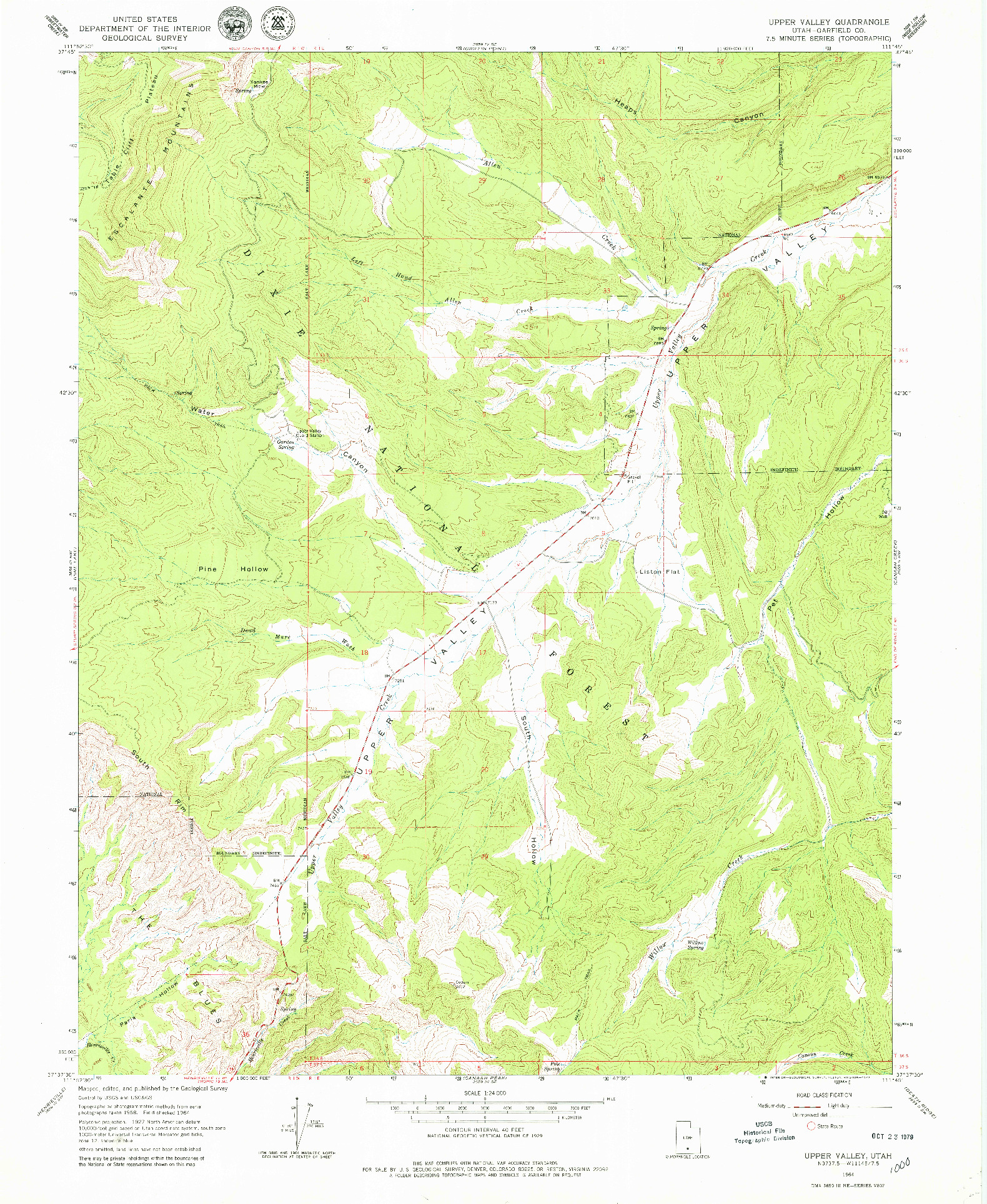 USGS 1:24000-SCALE QUADRANGLE FOR UPPER VALLEY, UT 1964